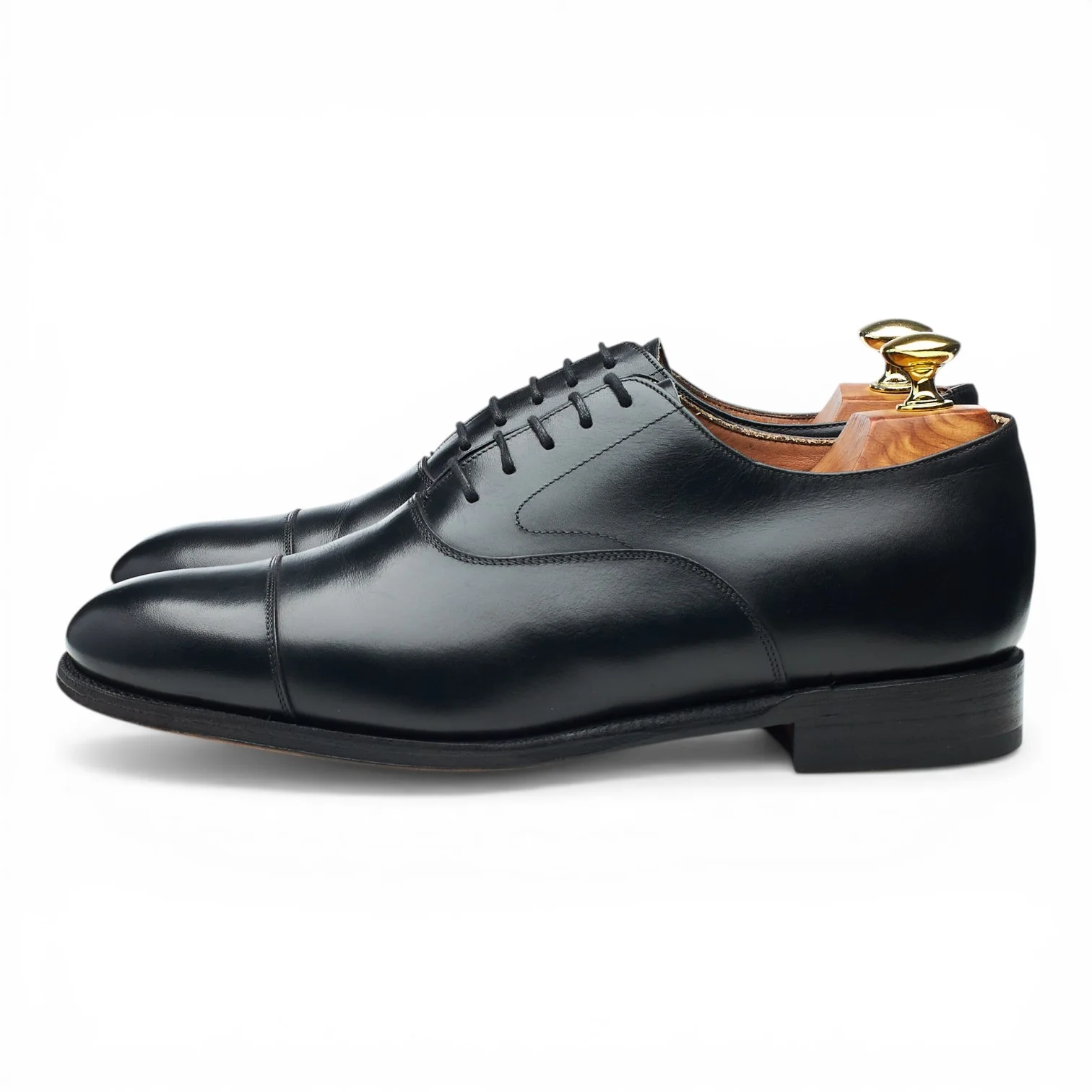 '101198' Black Leather Oxford UK 7 E - Image 3