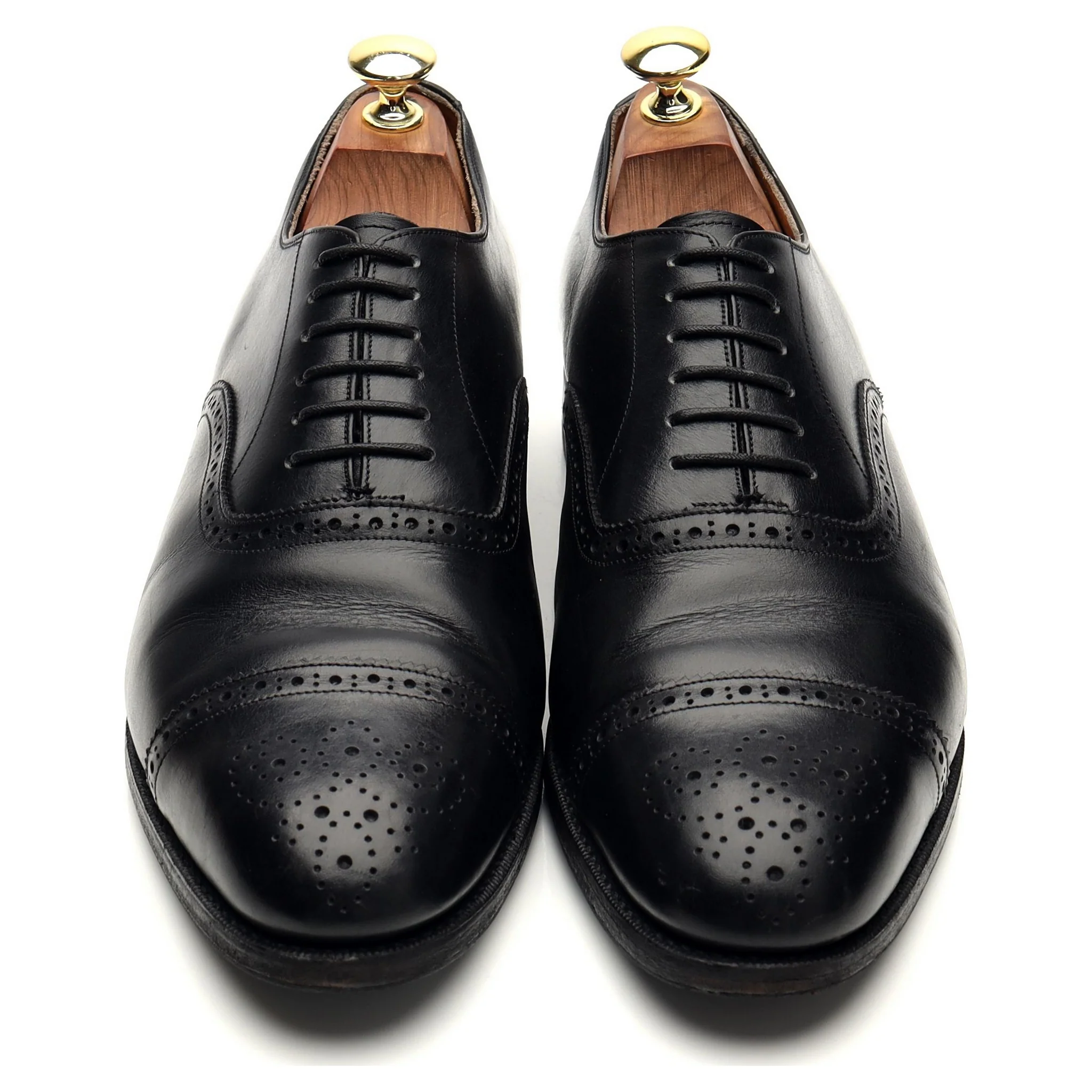 '101520' Black Leather Oxford Brogues UK 8 E - Image 2