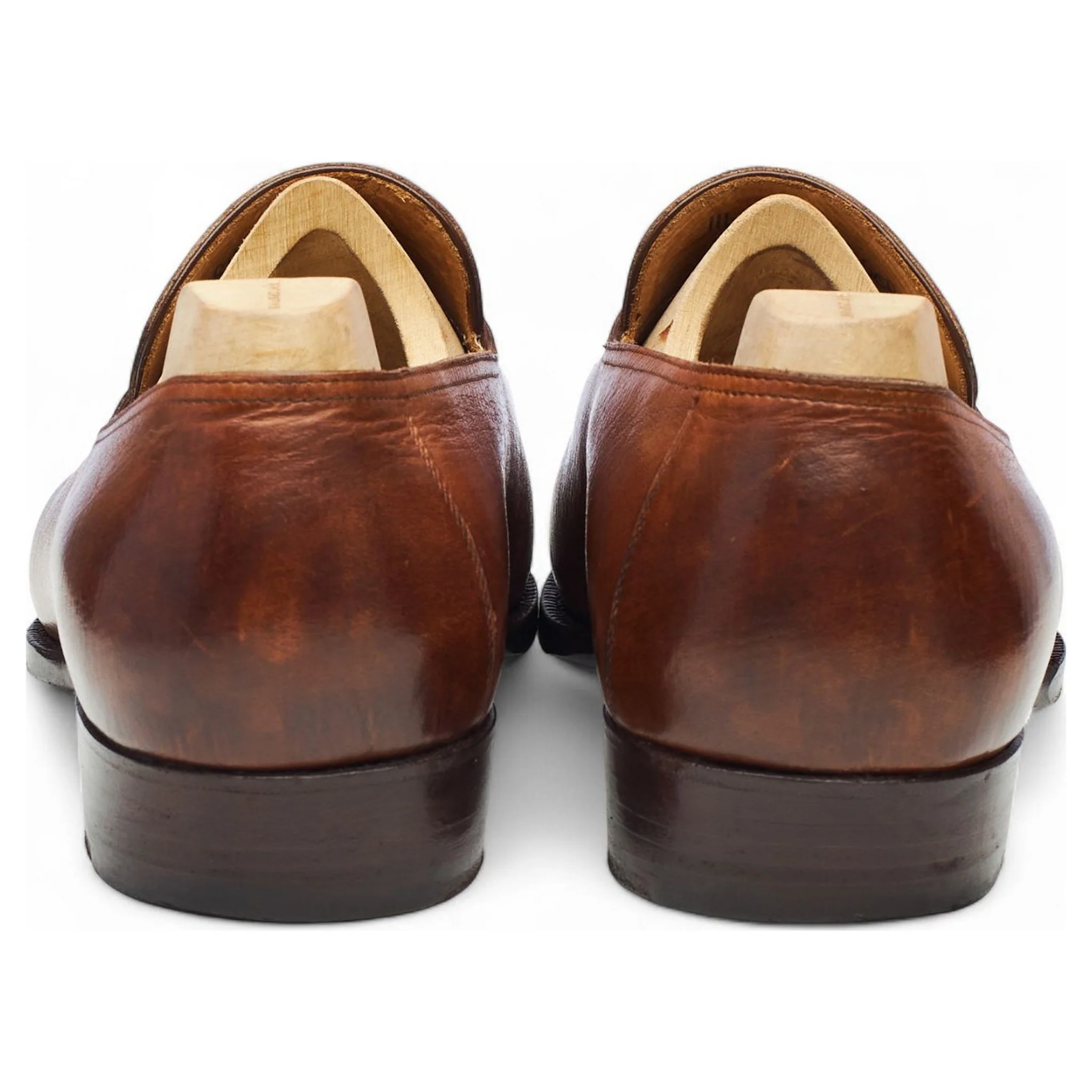 '111' Tan Brown Russian Grain Leather Loafers UK 9.5 E - Image 4