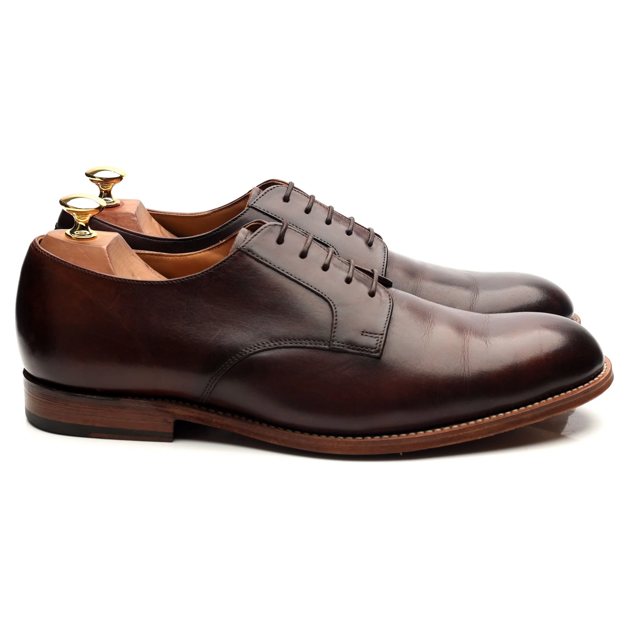 'Liam' Dark Brown Leather Derby UK 9 F - Image 6