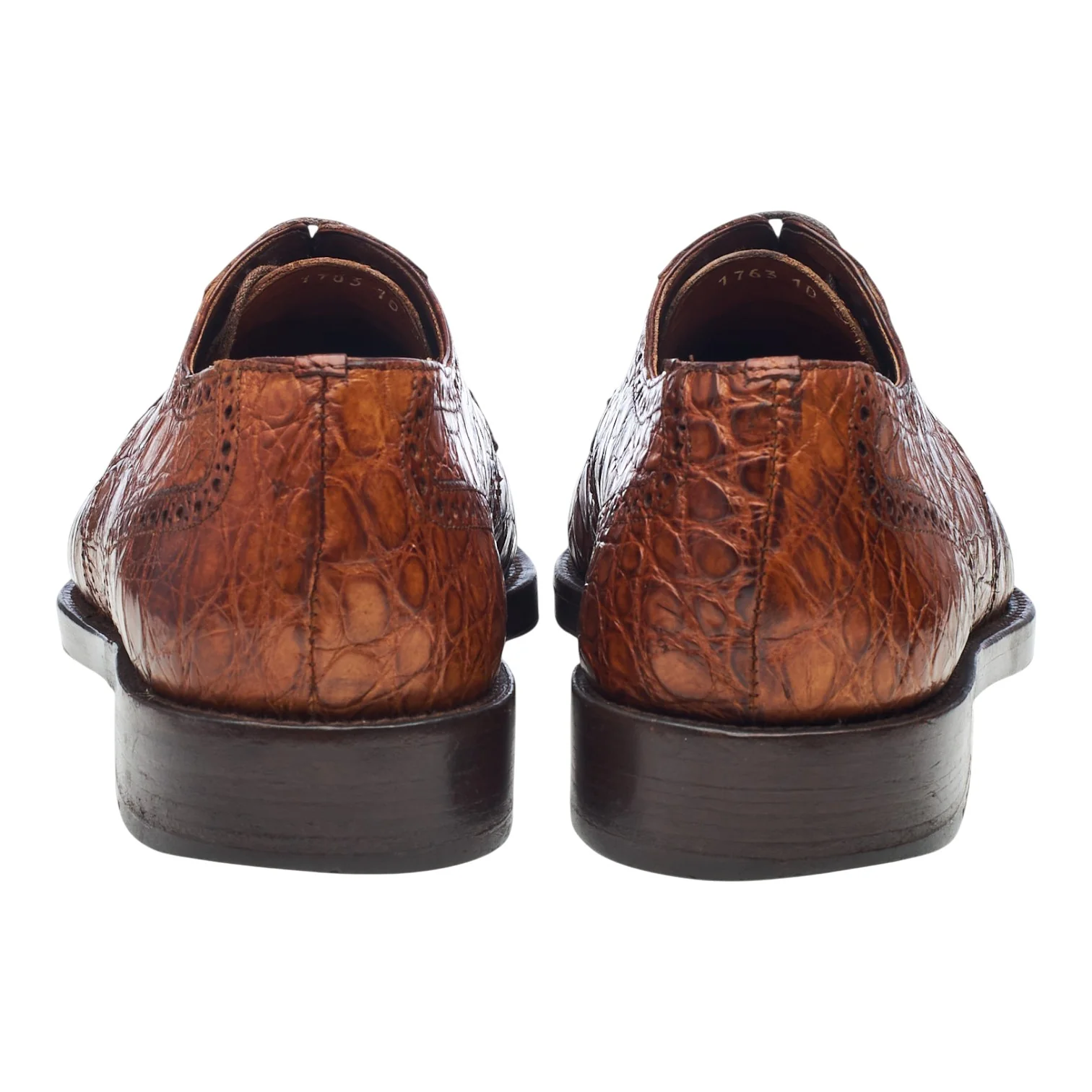 '1763' Tan Brown Crocodile Grain Leather Derby UK 9.5 US 10 D - Image 4