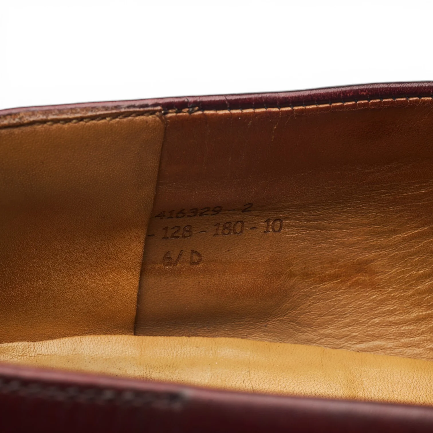 '180 Mocassin' Burgundy Leather Loafers 6.5 D UK 7.5 - Image 7