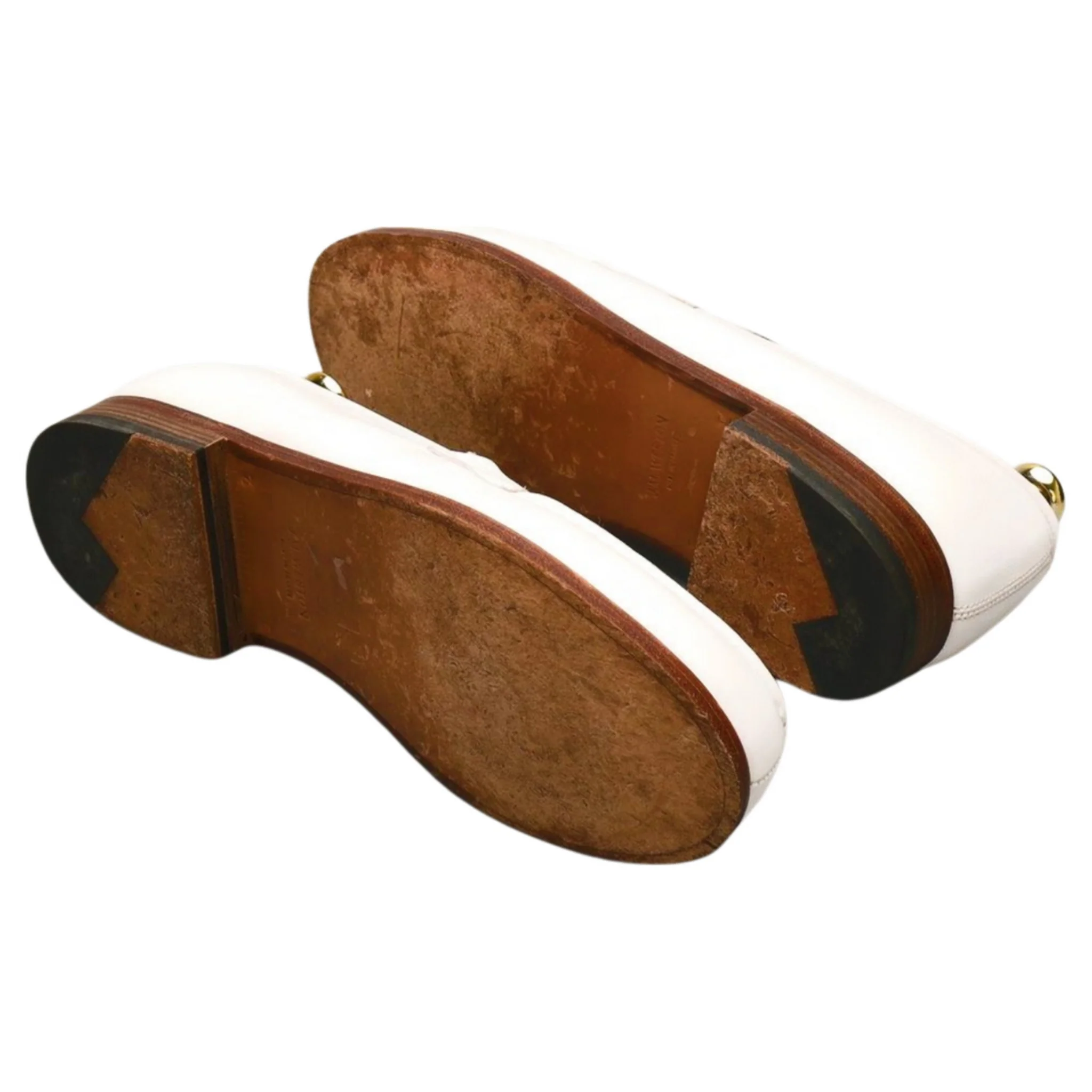'180 Mocassin' White Leather Loafers 7 E UK 8 - Image 5