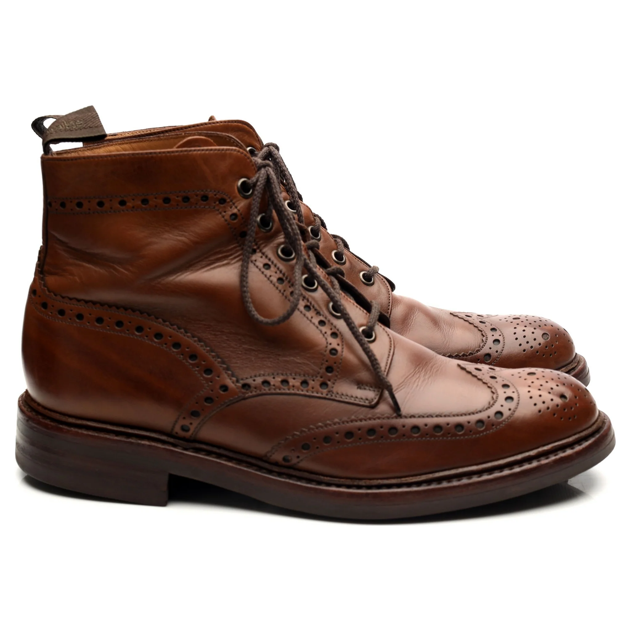 1880 'Bedale' Brown Leather Brogues Boots UK 8.5 G - Image 6