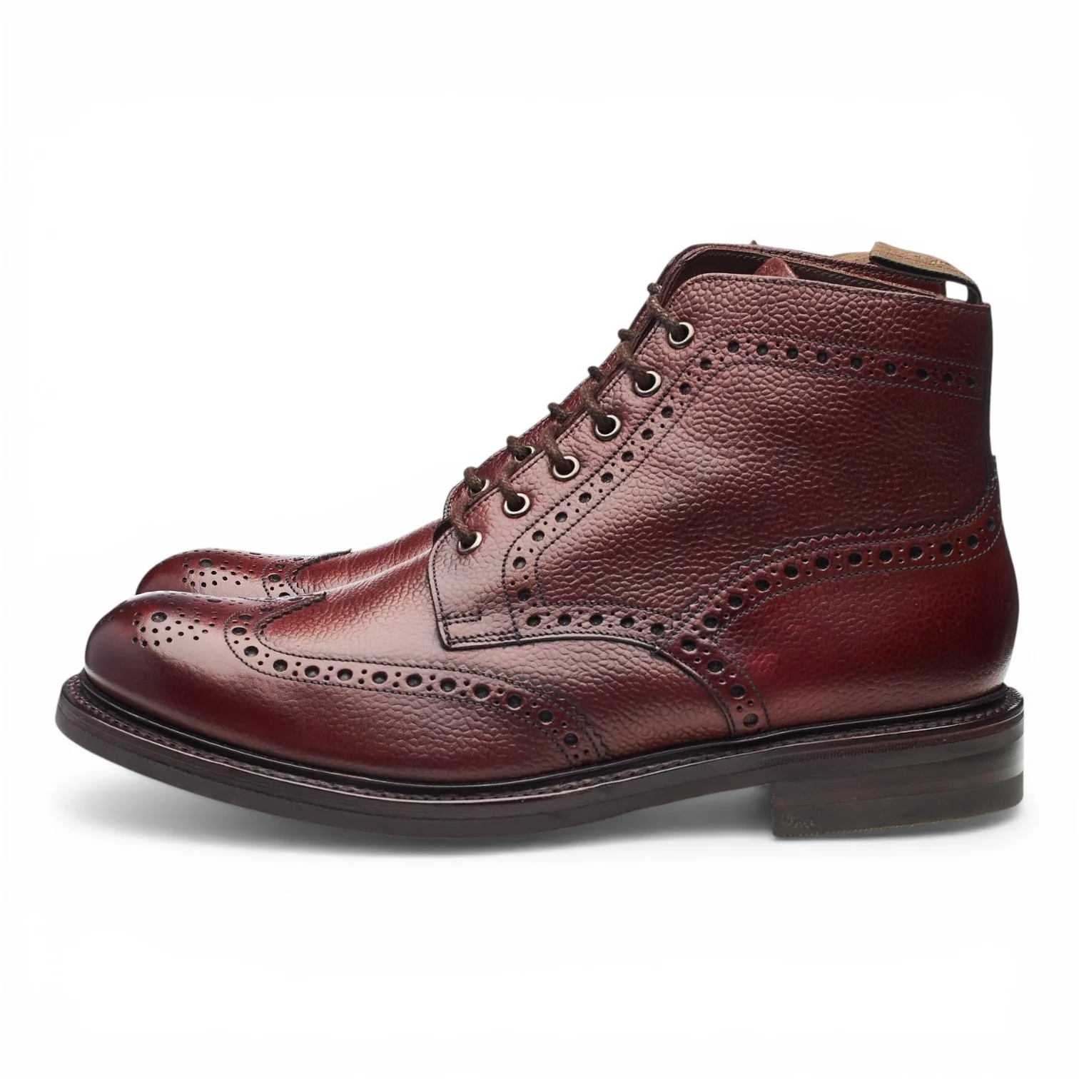 1880 'Bedale' Oxblood Grain Leather Brogue Boots UK 9.5 G - Image 3
