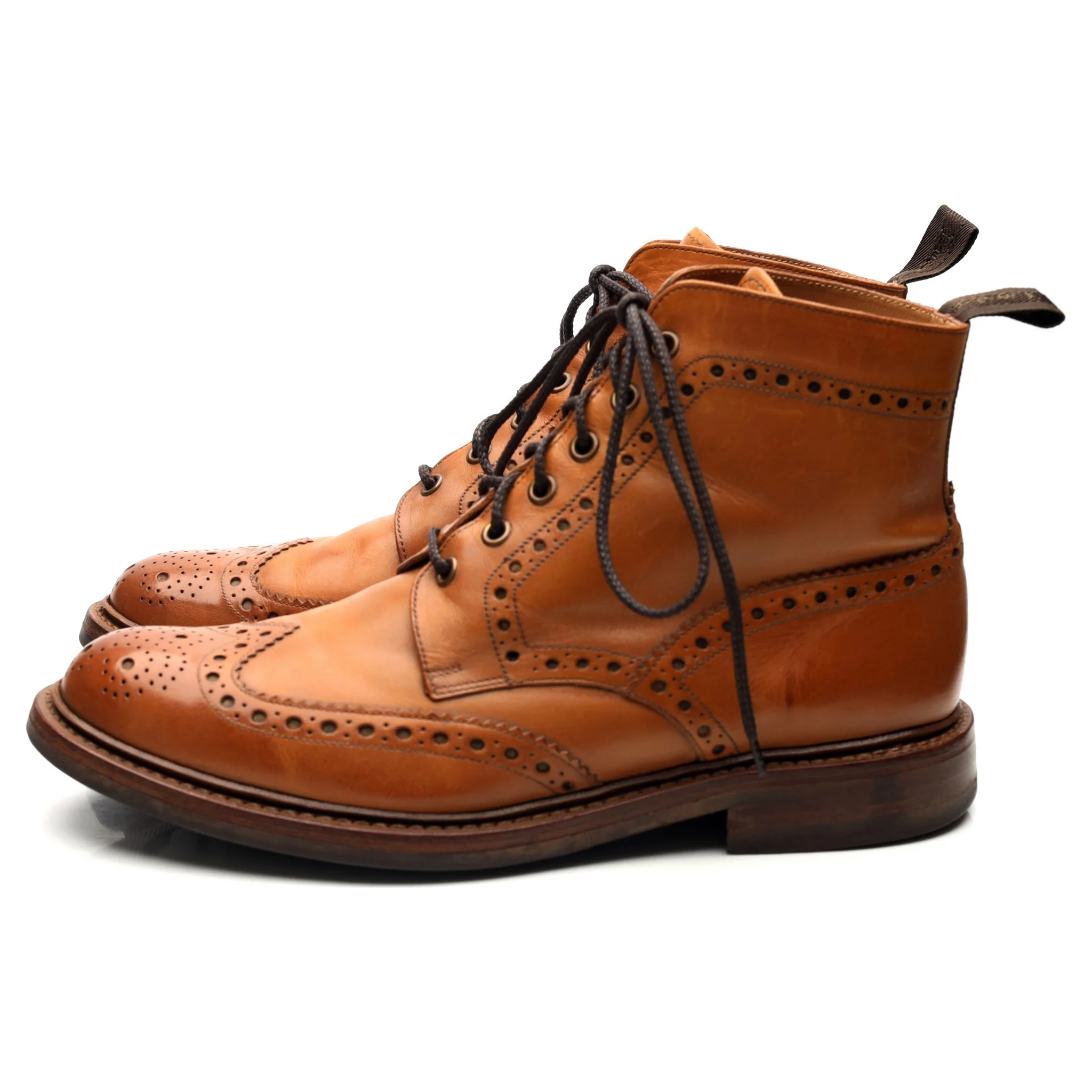 1880 'Bedale' Tan Brown Leather Boots UK 8 G - Image 2