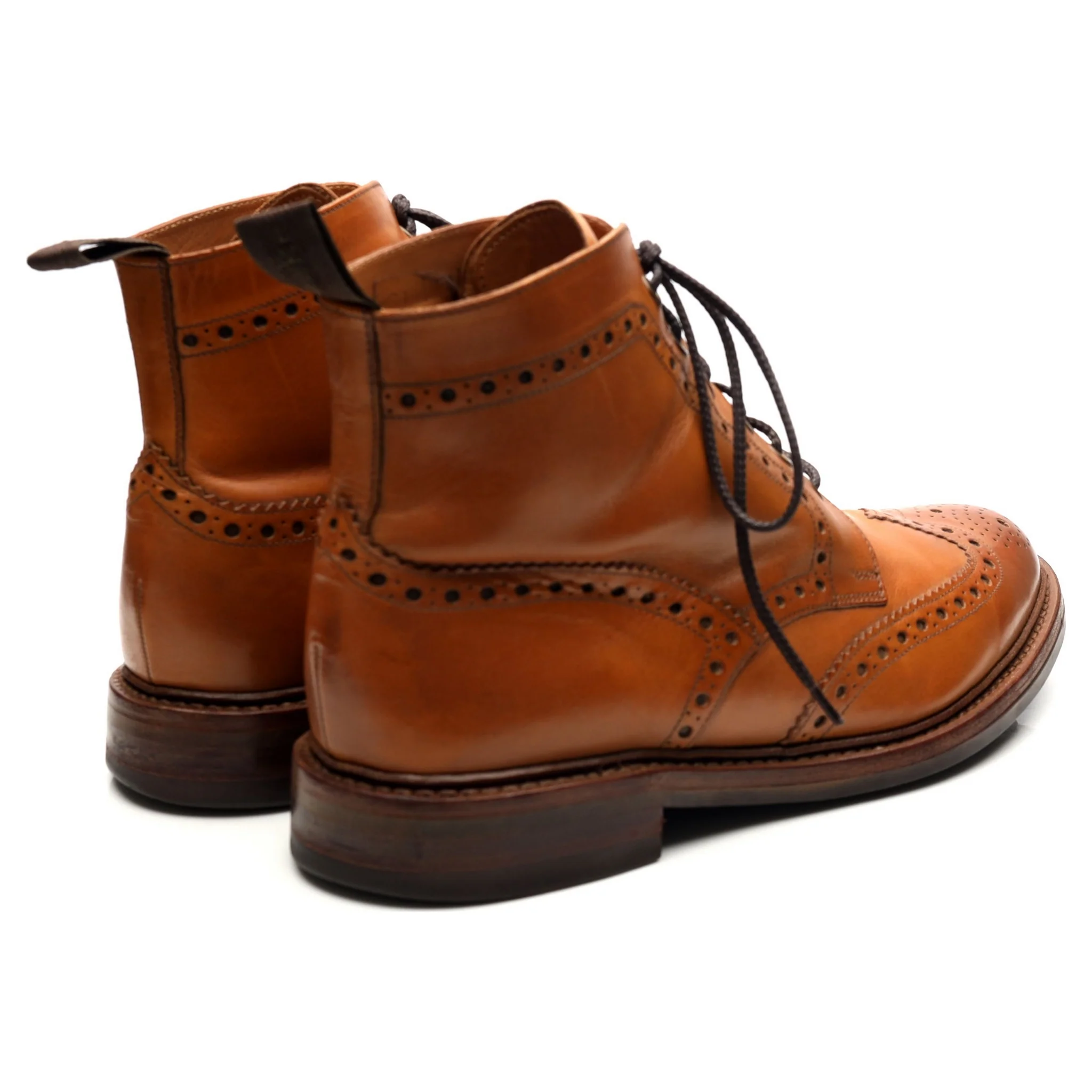 1880 'Bedale' Tan Brown Leather Boots UK 8 G - Image 5