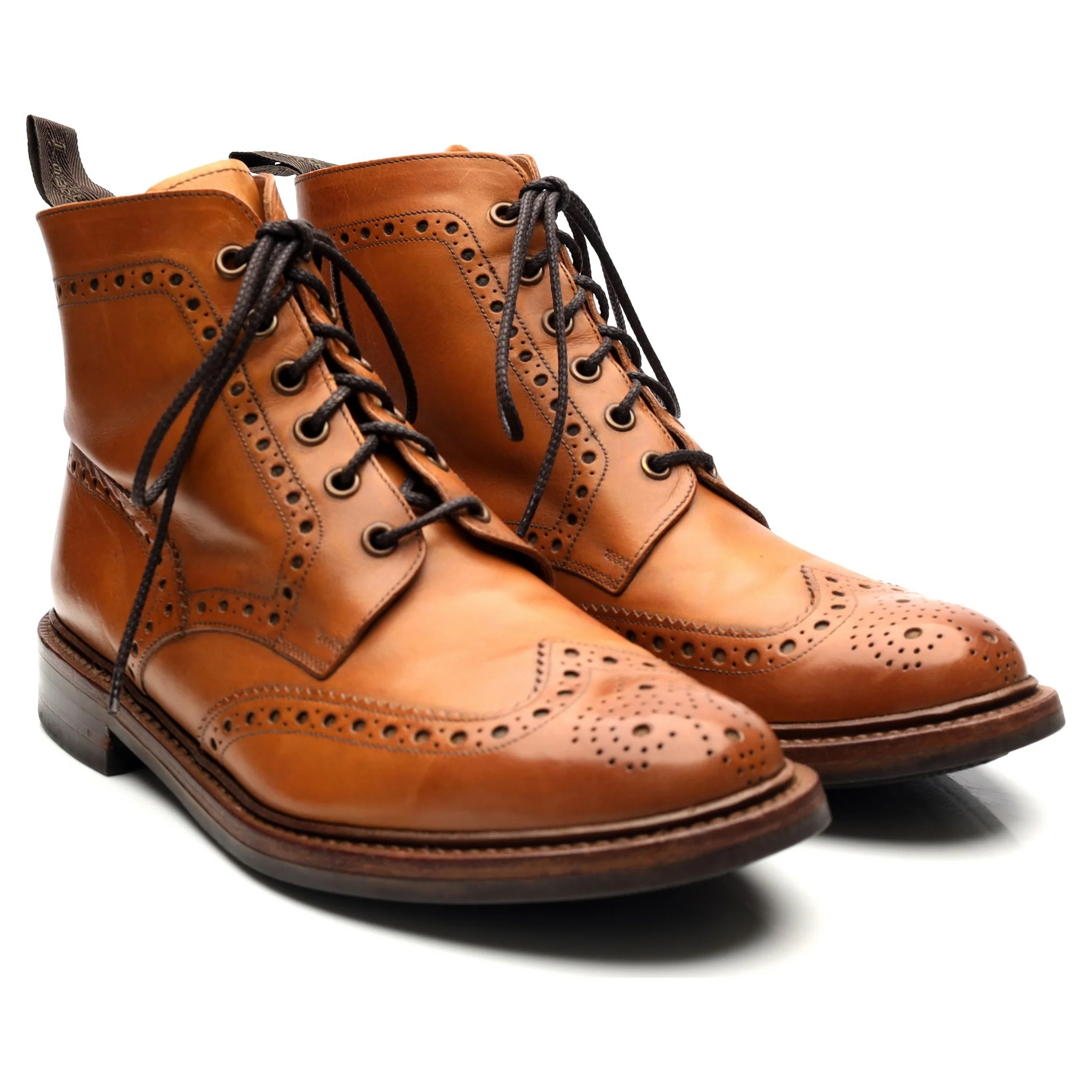 1880 'Bedale' Tan Brown Leather Boots UK 8 G - Image 7