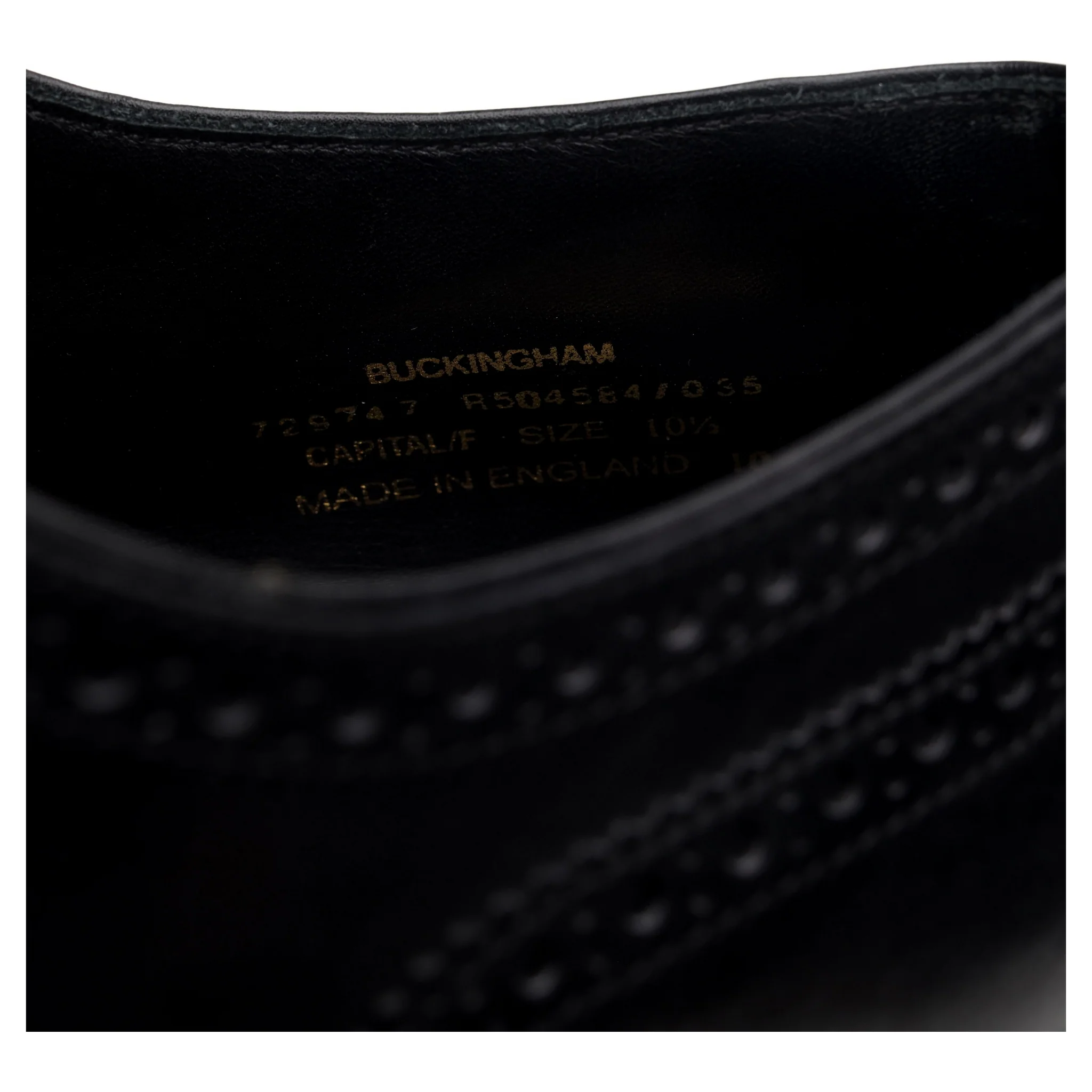 1880 'Buckingham' Black Leather Brogues UK 10.5 F - Image 13