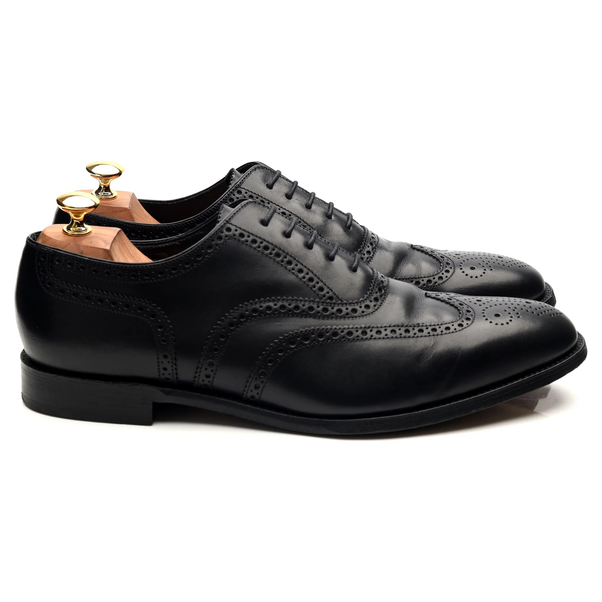 1880 'Buckingham' Black Leather Brogues UK 10.5 F - Image 6