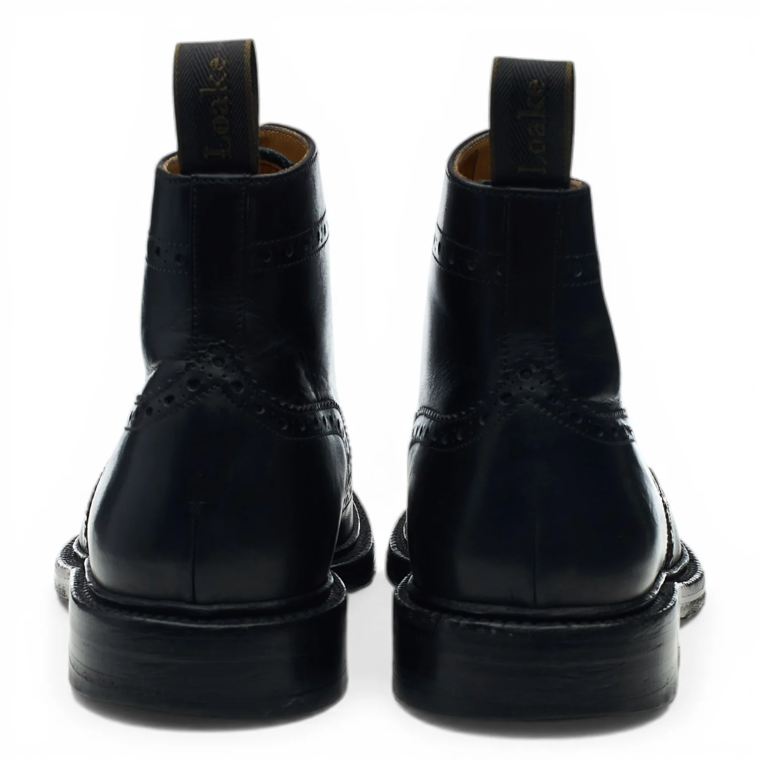 1880 'Burford 2' Black Leather Boots Brogues UK 7 F - Image 4