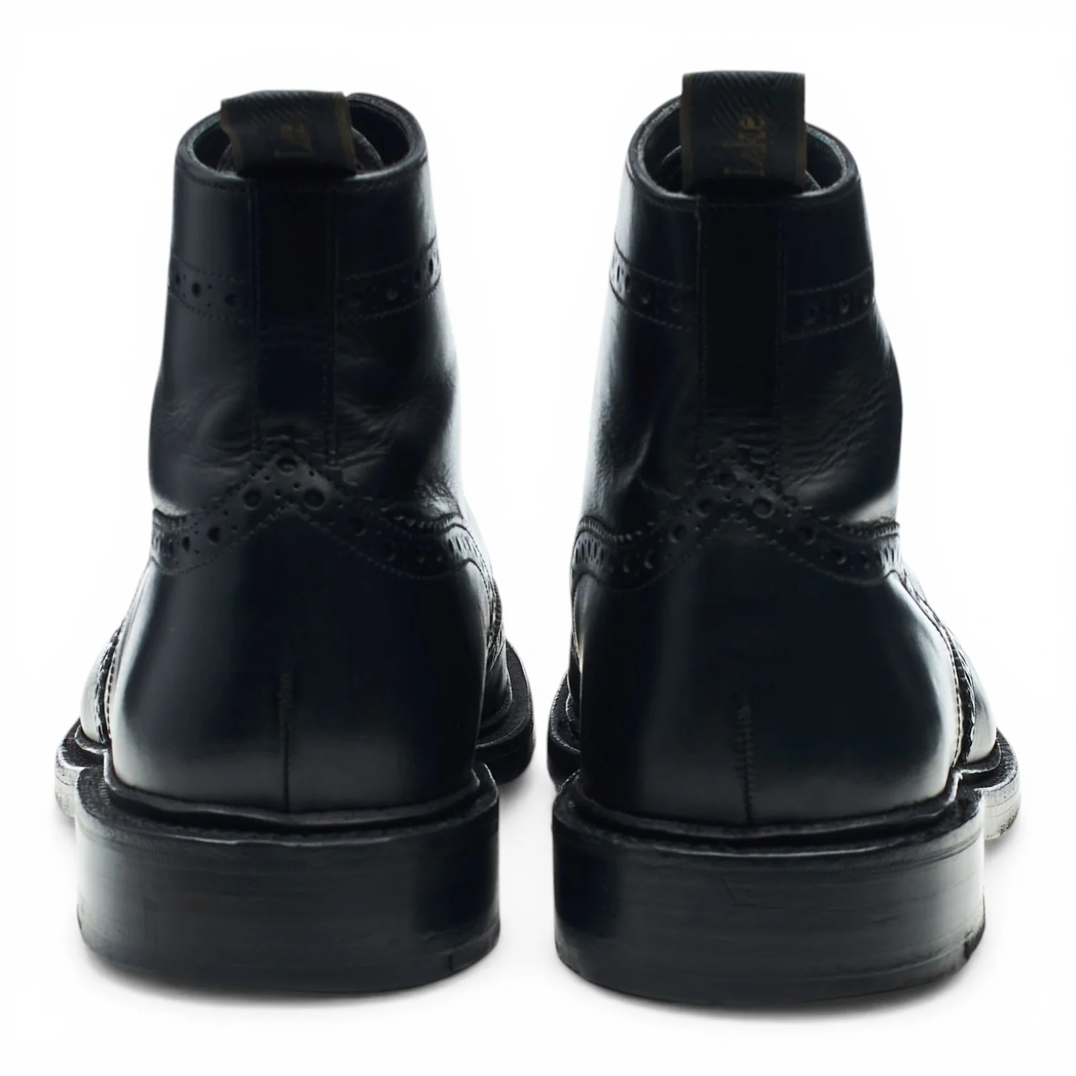 1880 'Burford 2' Black Leather Boots Brogues UK 8.5 F - Image 4