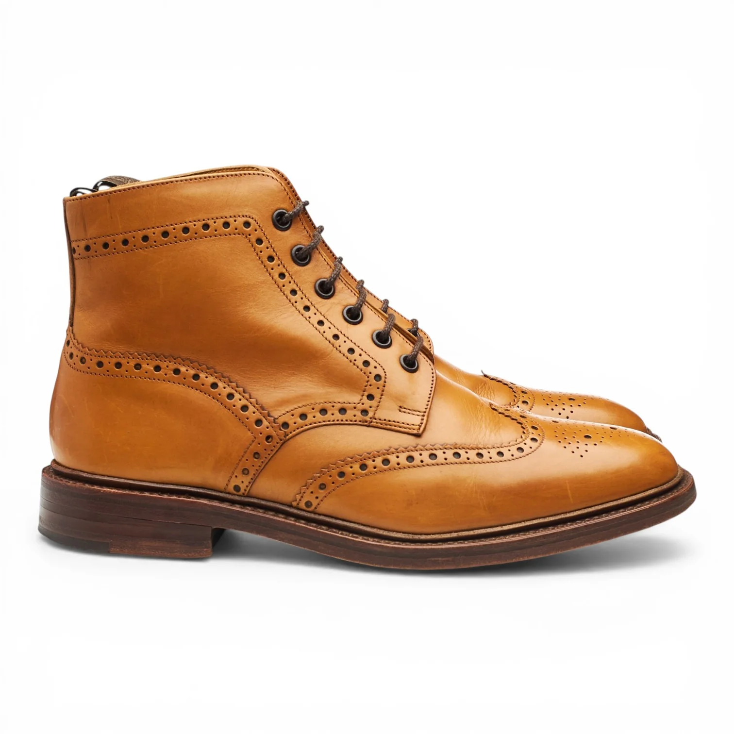 1880 'Burford 2' Tan Brown Leather Brogue Boots UK 8 F