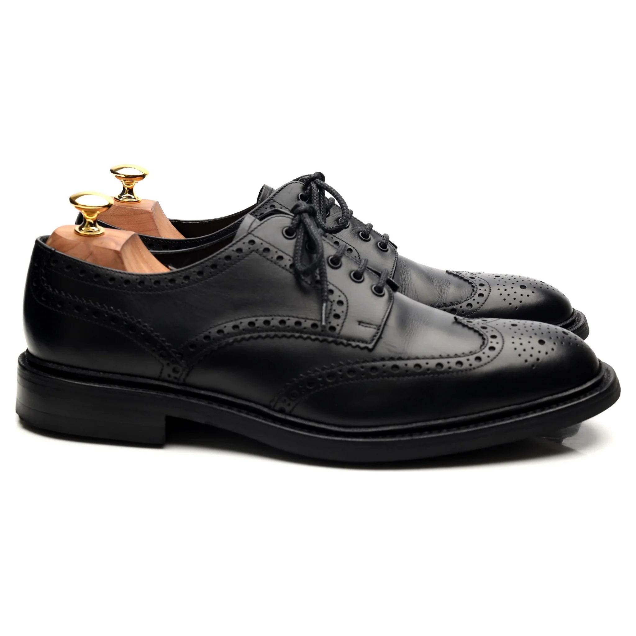 1880 'Chester' Black Leather Derby Brogues UK 10 F - Image 6