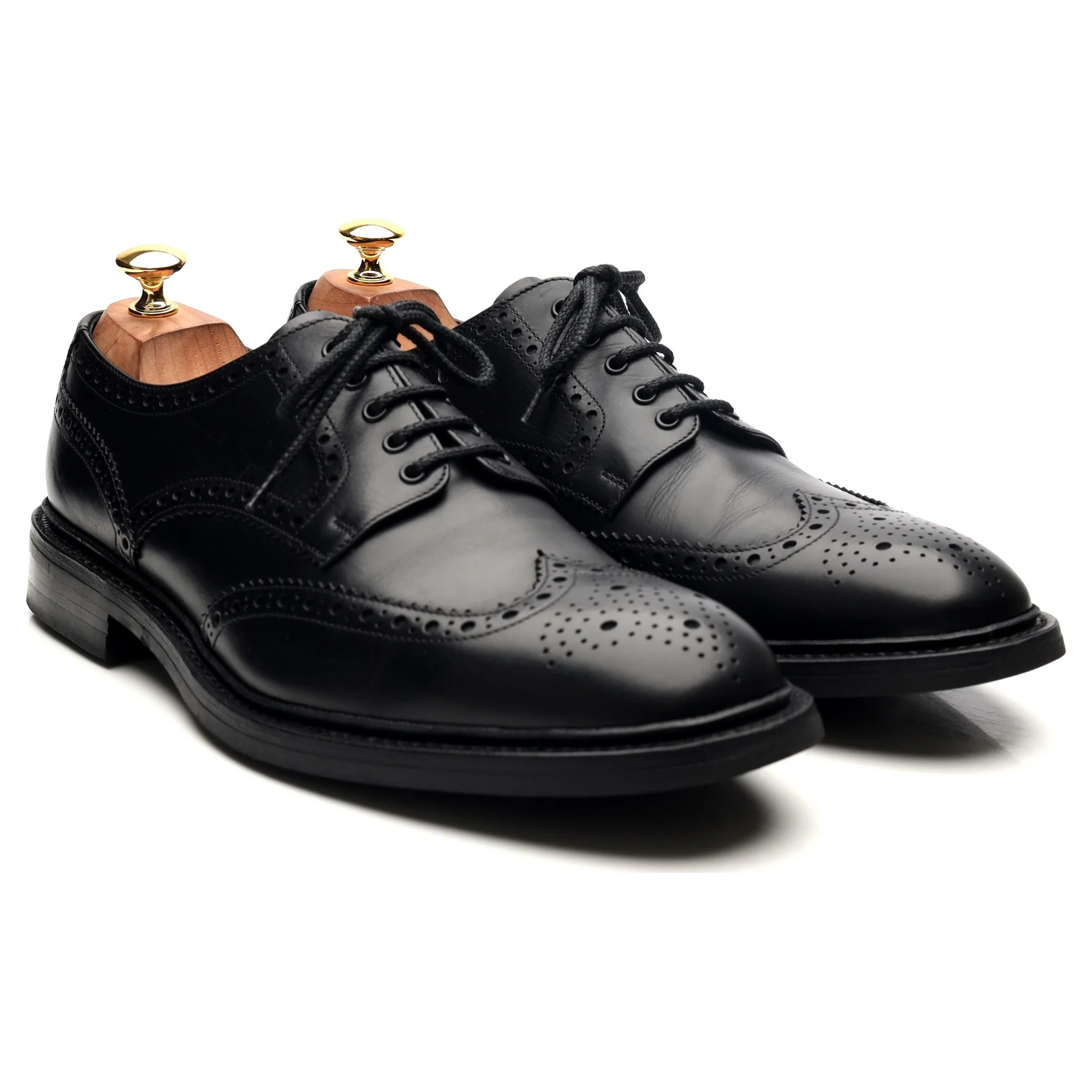 1880 'Chester' Black Leather Derby Brogues UK 10 F - Image 7