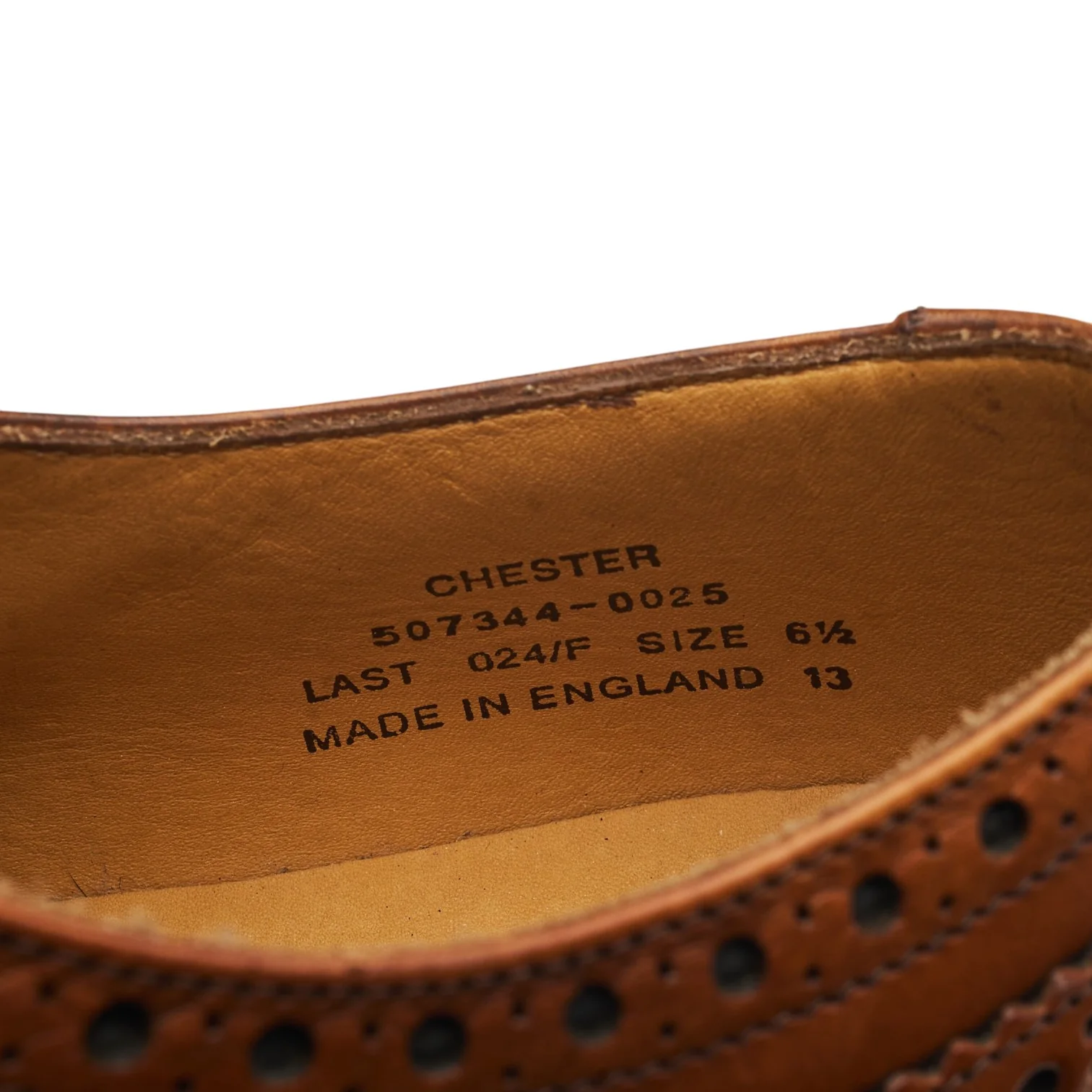 1880 'Chester' Tan Brown Leather Derby Brogues UK 6.5 F - Image 7