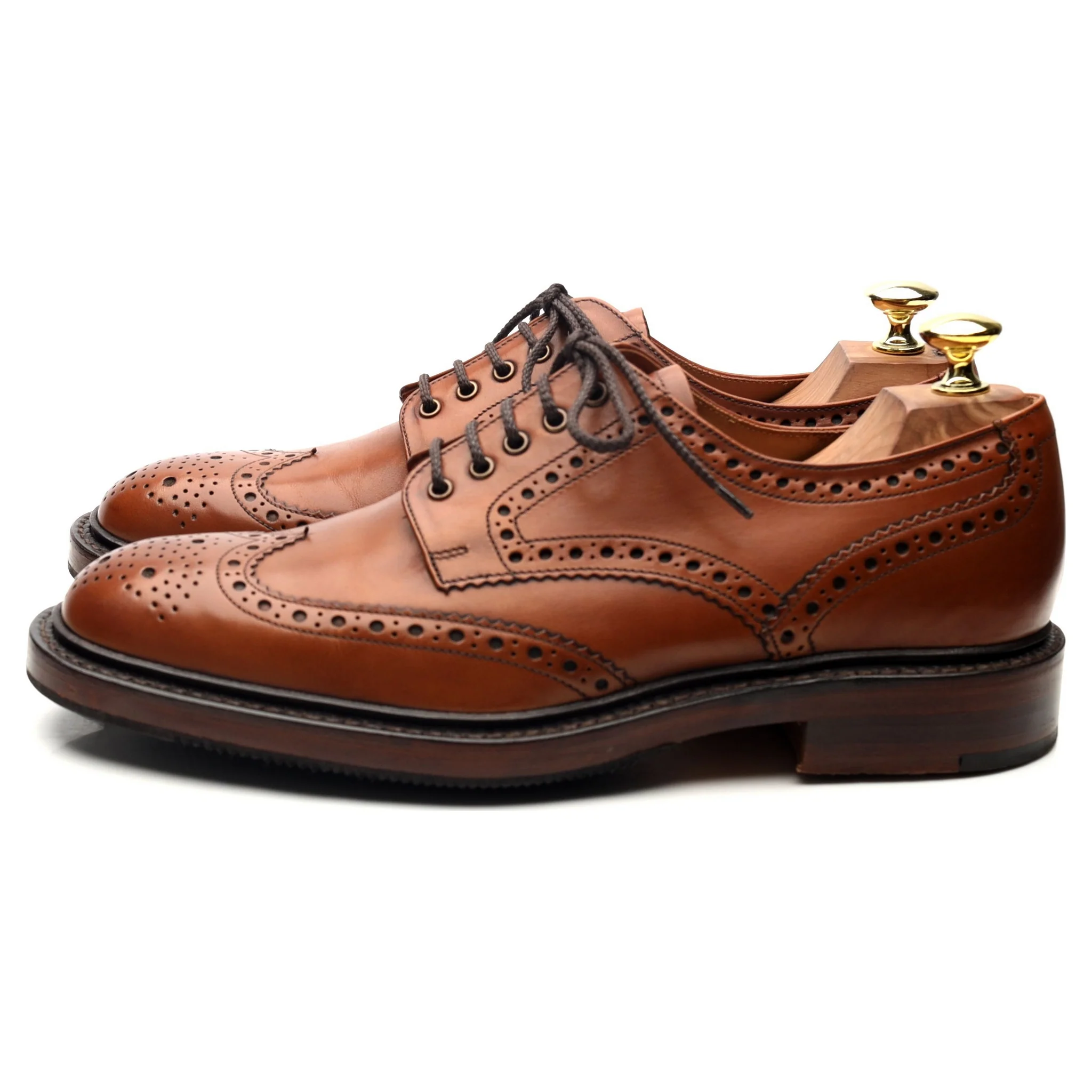 1880 'Chester' Brown Leather Derby Brogues UK 7.5 F - Image 2