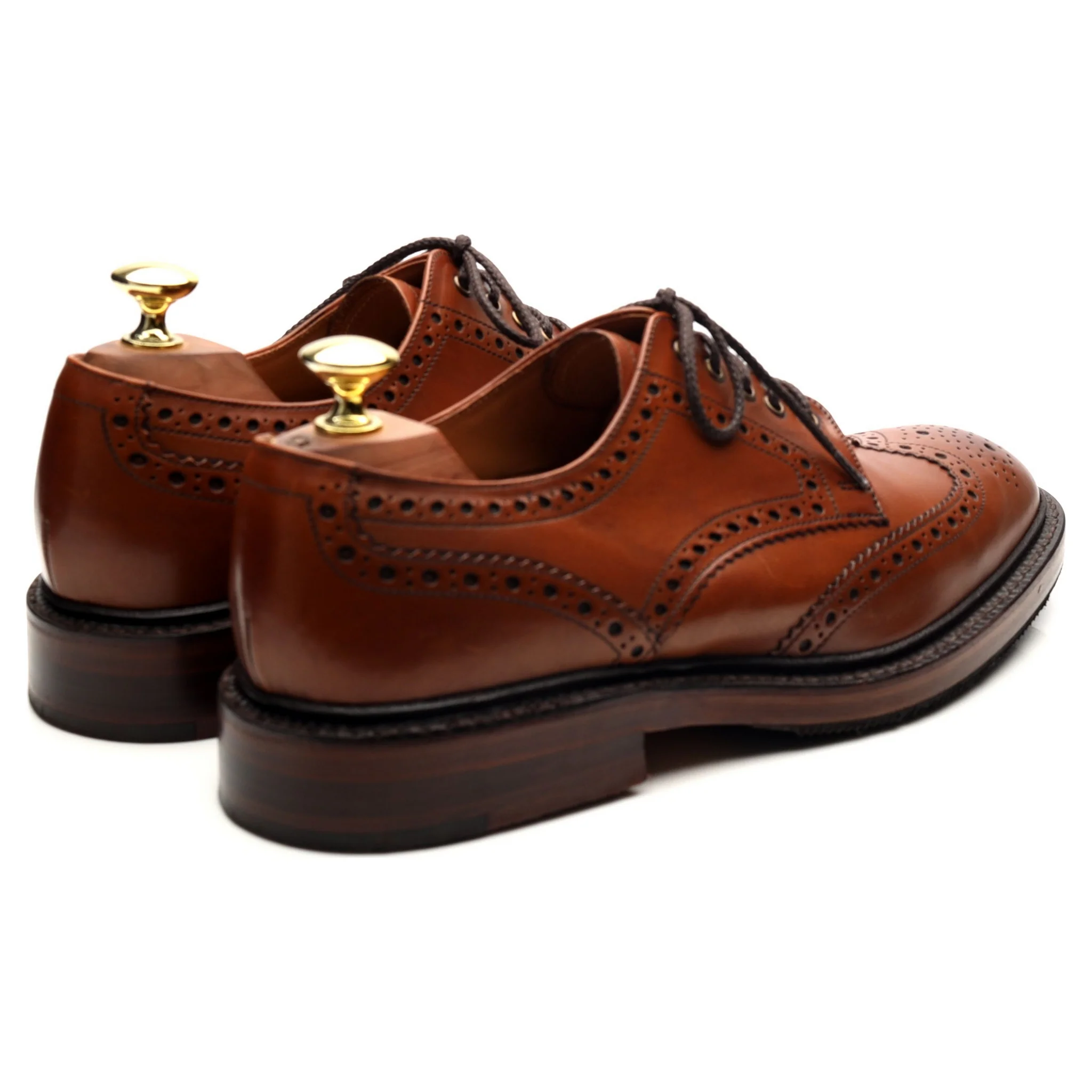 1880 'Chester' Brown Leather Derby Brogues UK 7.5 F - Image 5