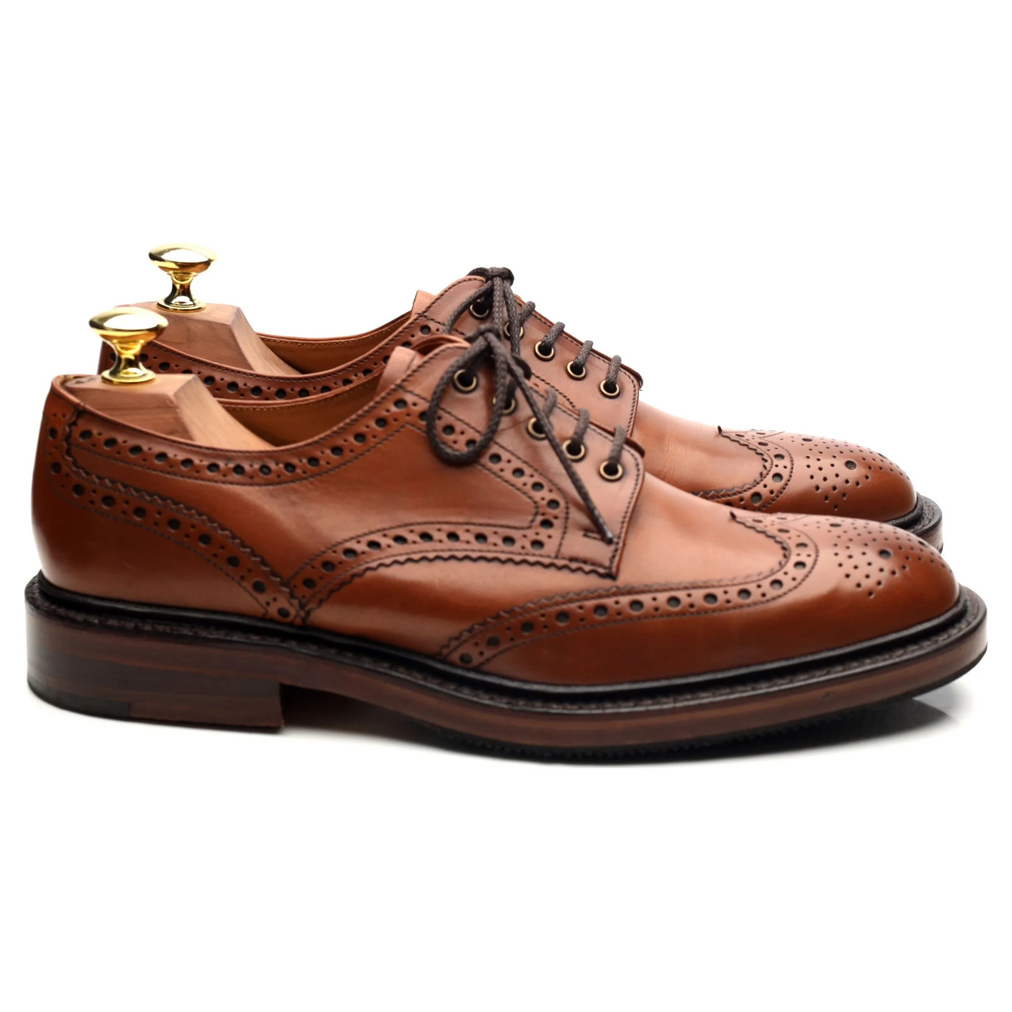 1880 'Chester' Brown Leather Derby Brogues UK 7.5 F - Image 6