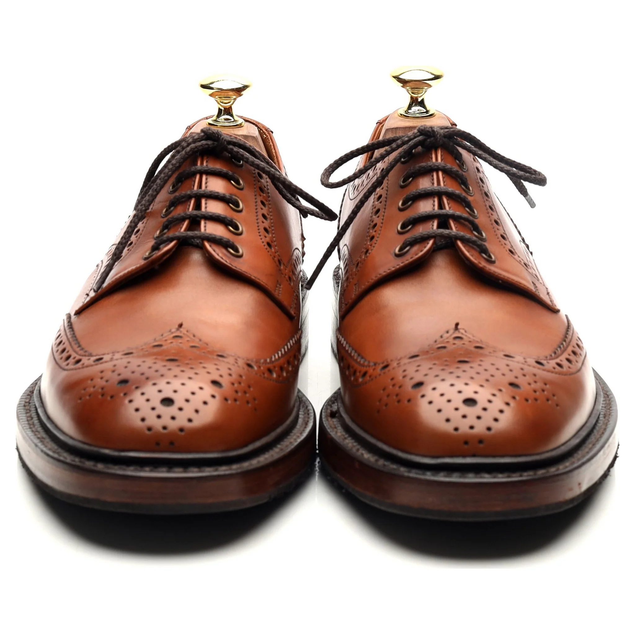 1880 'Chester' Brown Leather Derby Brogues UK 7.5 F - Image 8