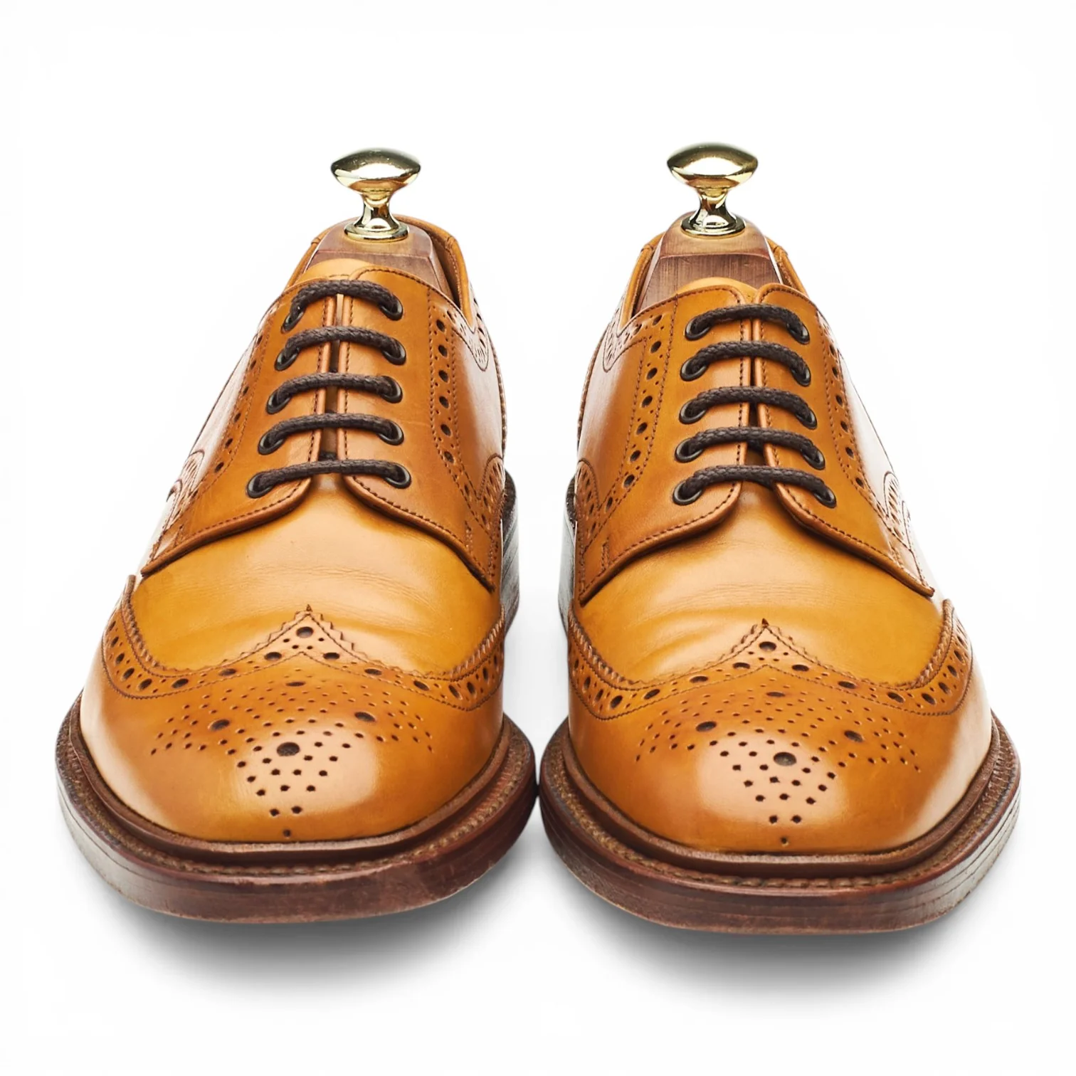 1880 'Chester' Tan Brown Leather Derby Brogues UK 7.5 F - Image 2