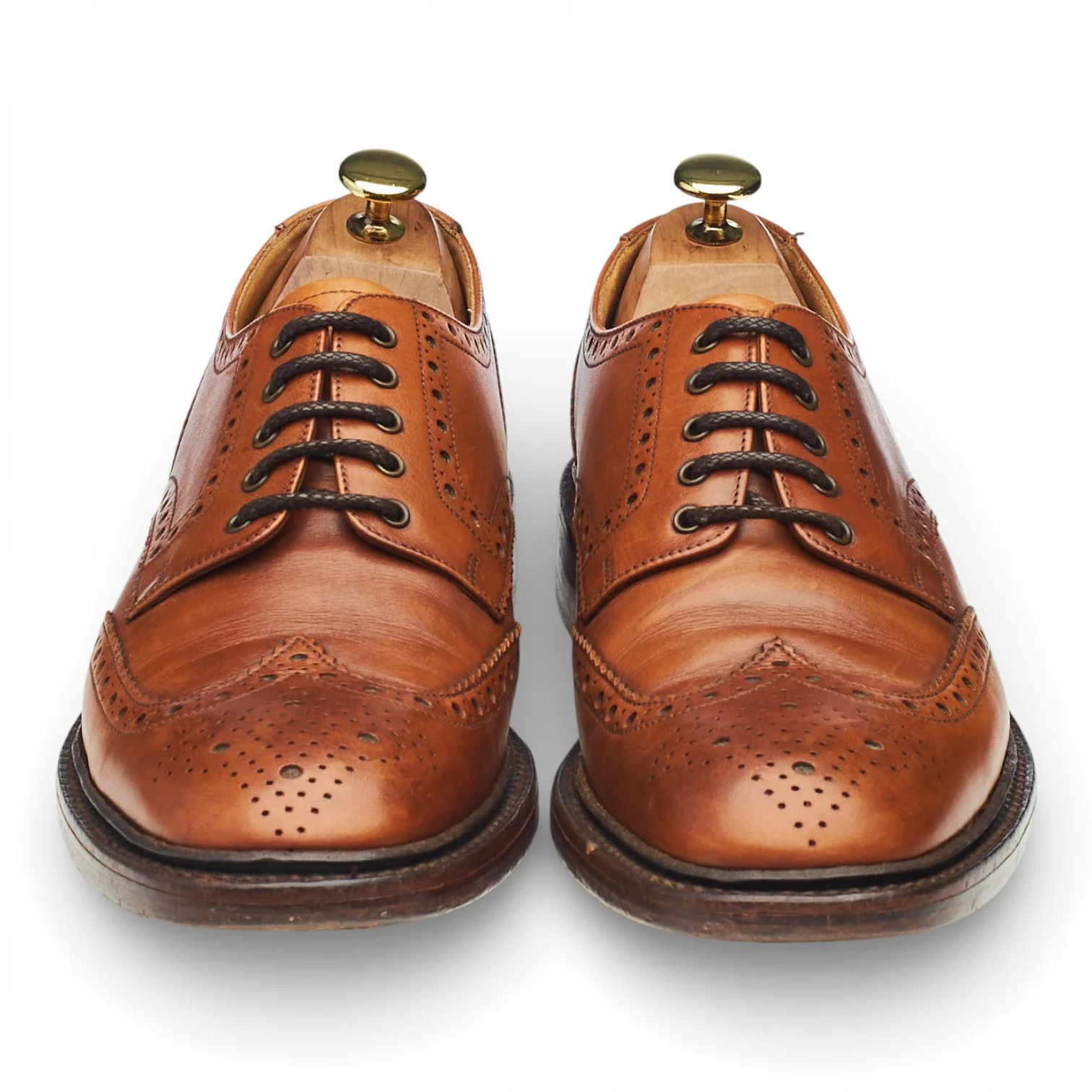 1880 'Chester' Tan Brown Leather Derby Brogues UK 8.5 F - Image 2