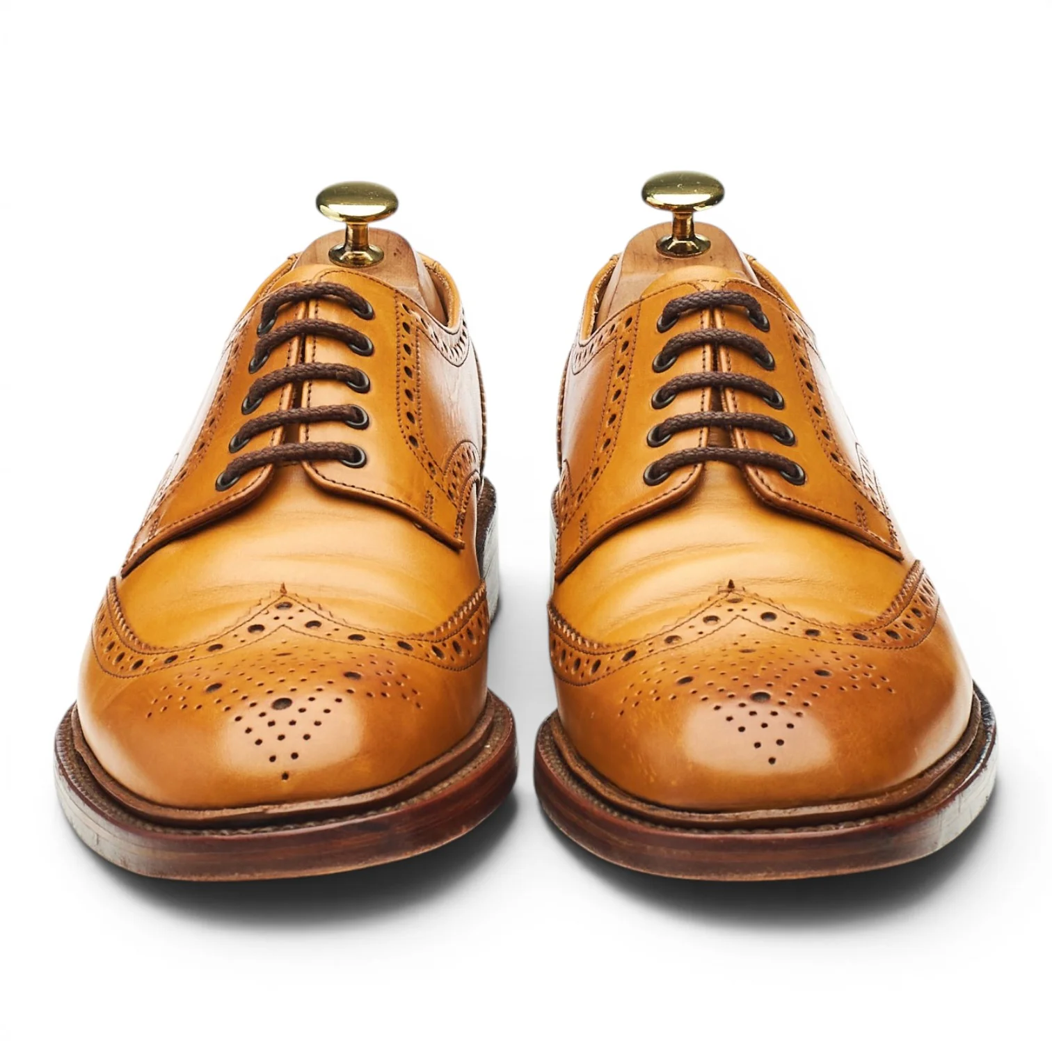 1880 'Chester' Tan Brown Leather Derby Brogues UK 8 F - Image 2