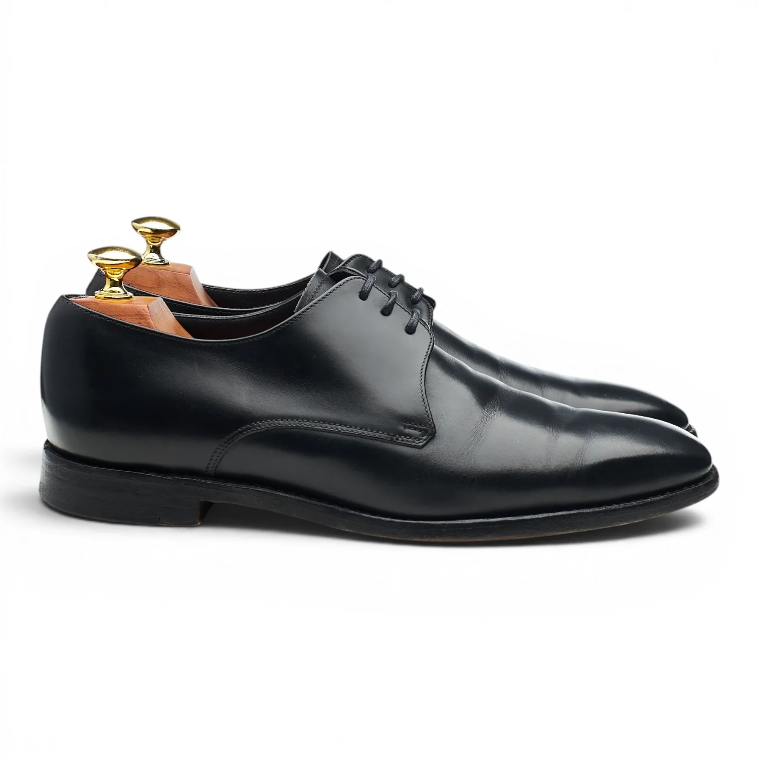 1880 'Cornwall' Black Leather Derby UK 7 E