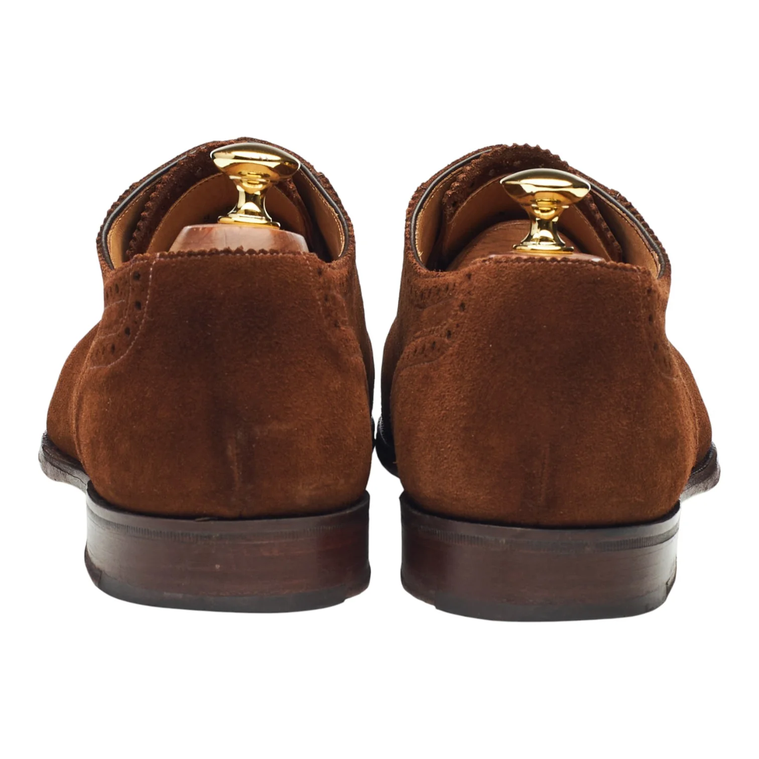 1880 Export Grade 'Trinity' Snuff Brown Suede Oxford Brogues UK 9 F - Image 4