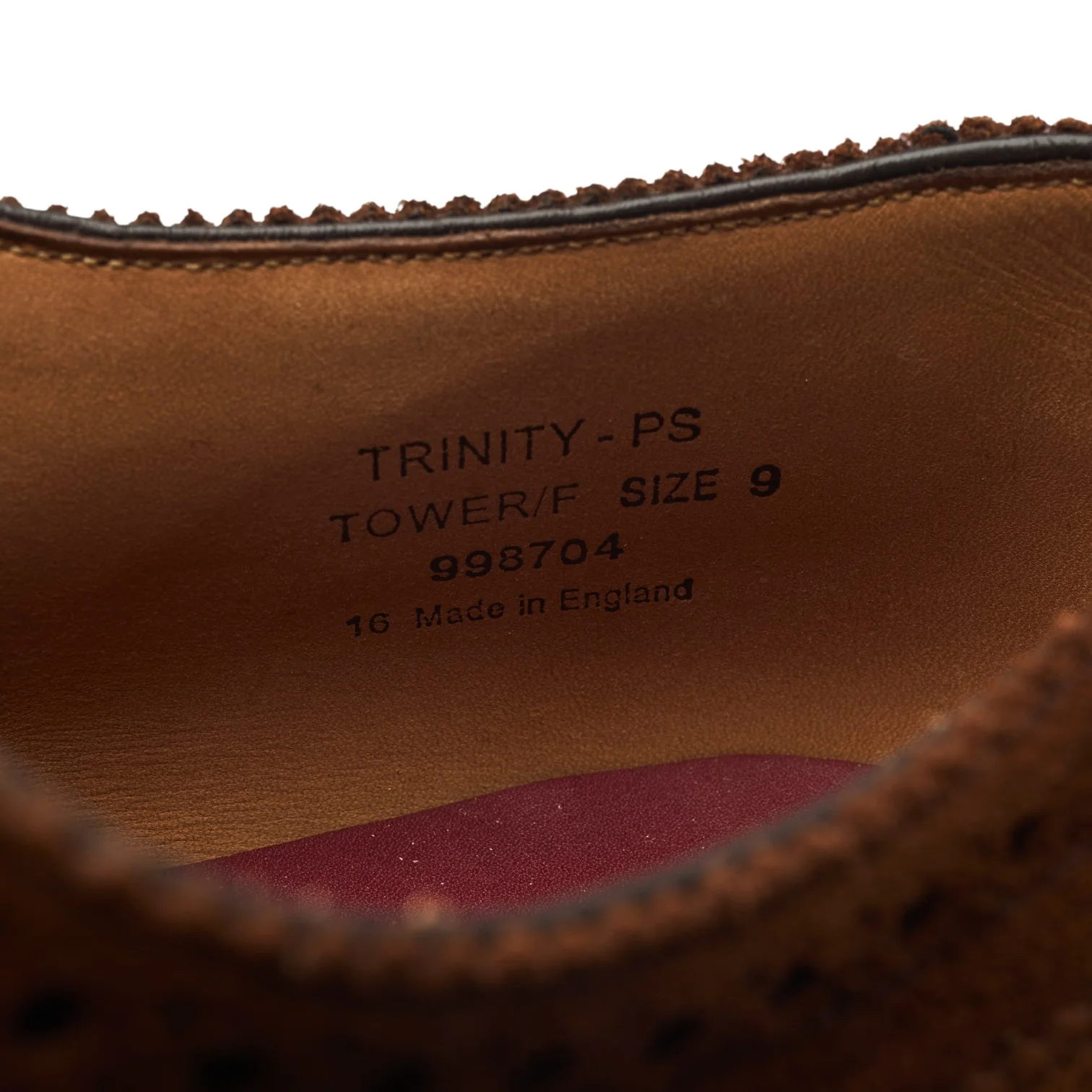 1880 Export Grade 'Trinity' Snuff Brown Suede Oxford Brogues UK 9 F - Image 7