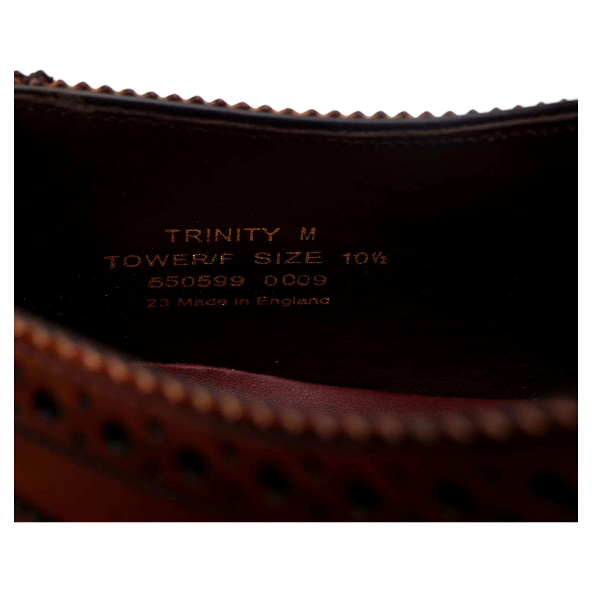 1880 Export Grade 'Trinity' Brown Leather Oxford Brogues UK 10.5 F - Image 13