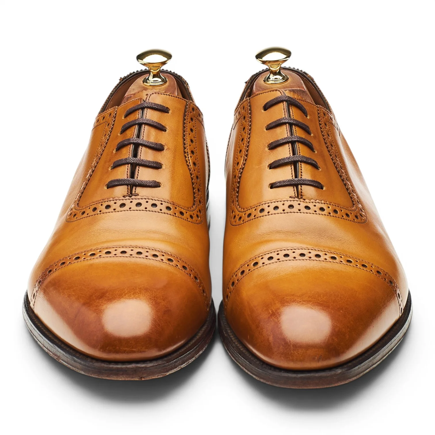 1880 Export Grade 'Trinity' Tan Brown Leather Oxford Brogues UK 10 F - Image 2