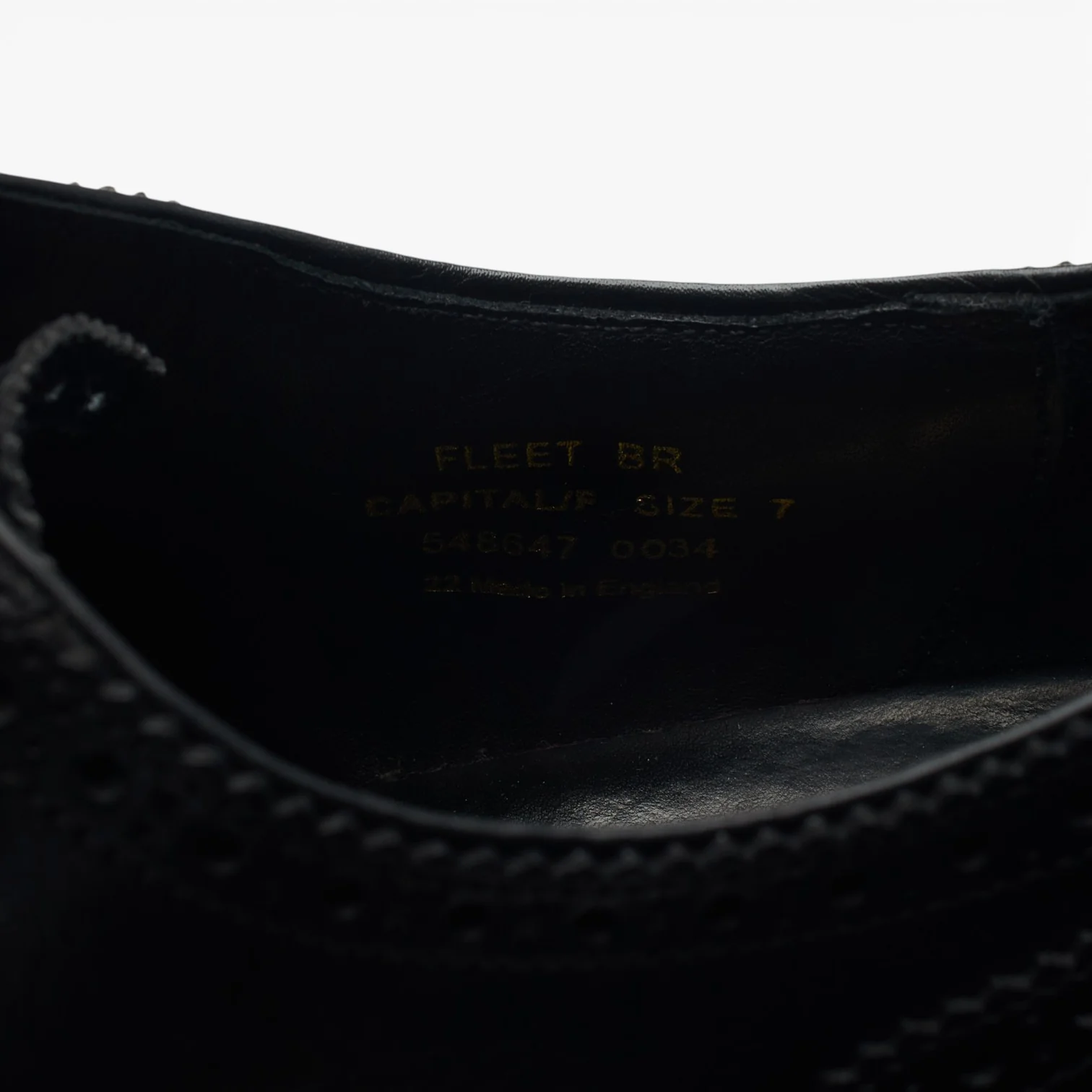 1880 'Fleet' Black Leather Oxford Brogues UK 7 F - Image 8