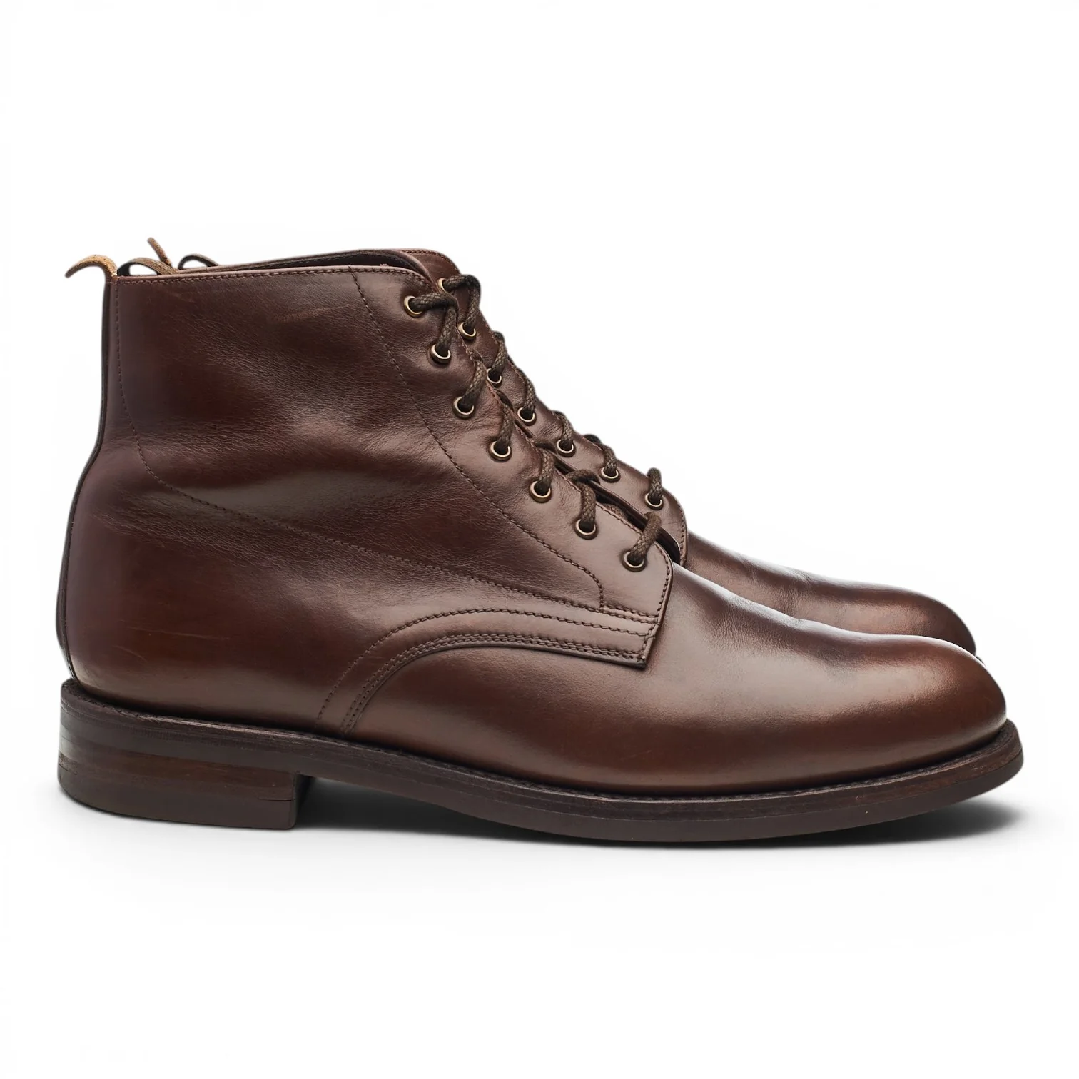 1880 'Hebden' Brown Leather Derby Boots UK 8.5 G