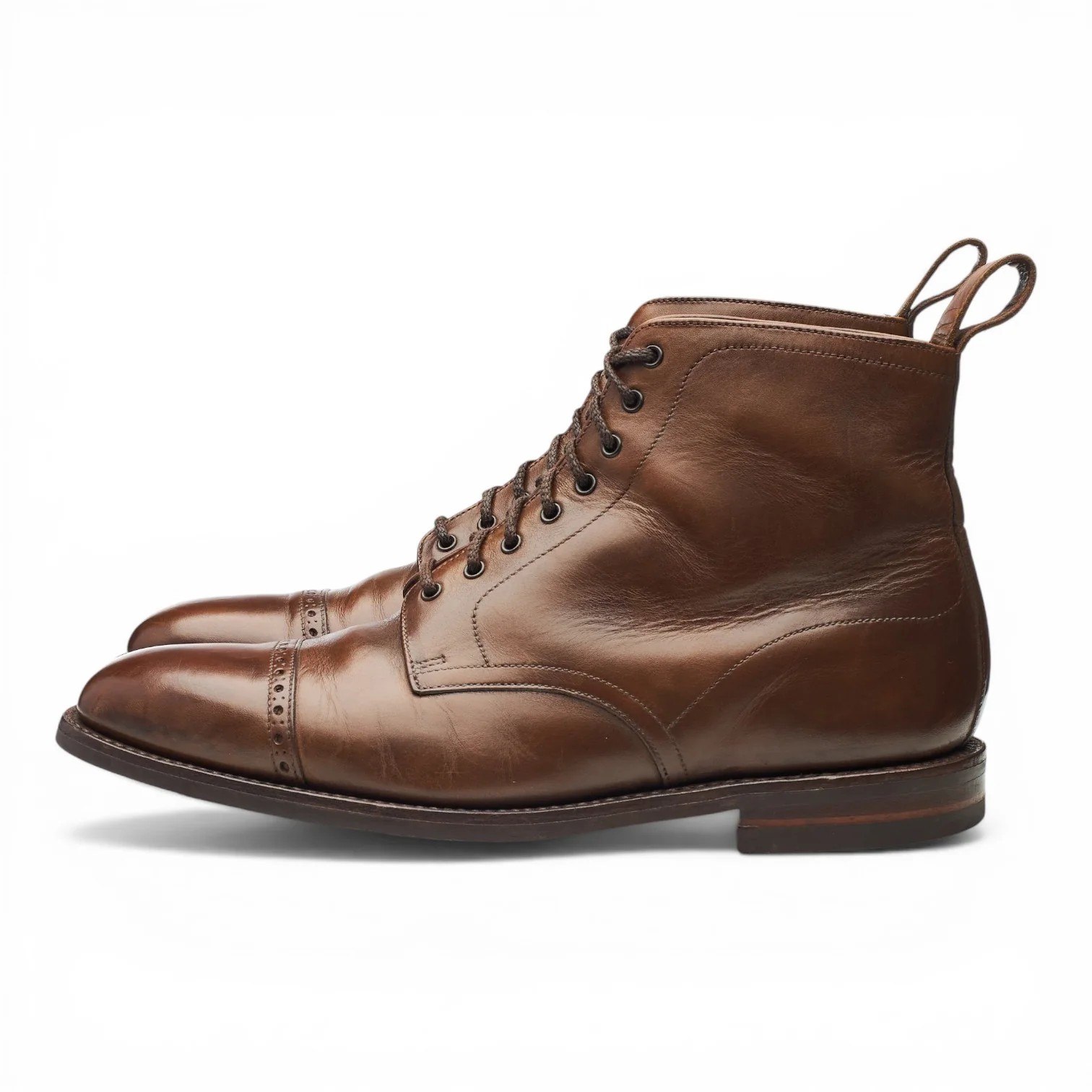1880 'Hyde' Brown Leather Boots UK 8 F - Image 3
