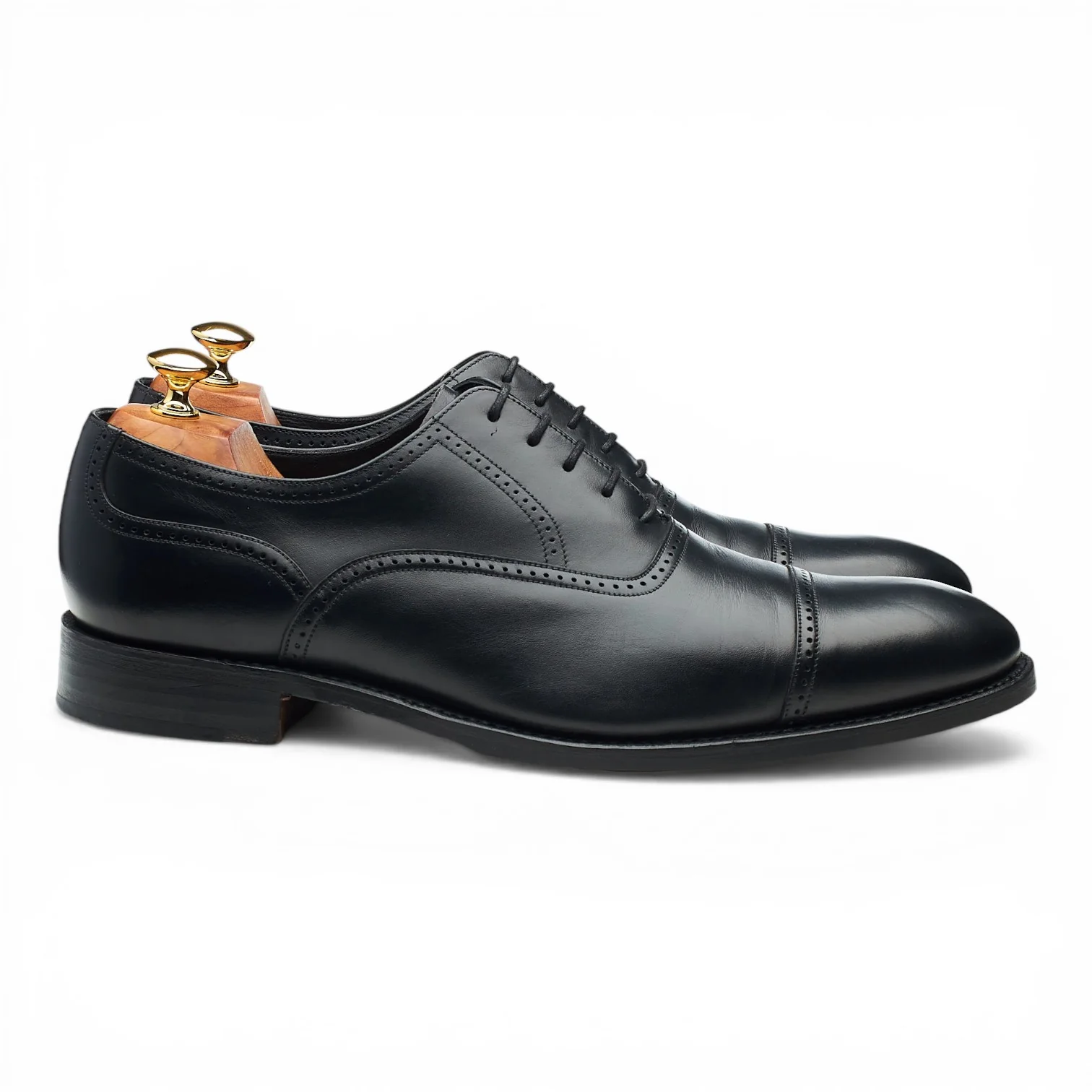 1880 'Ledbury' Black Leather Oxford Brogues UK 10 F