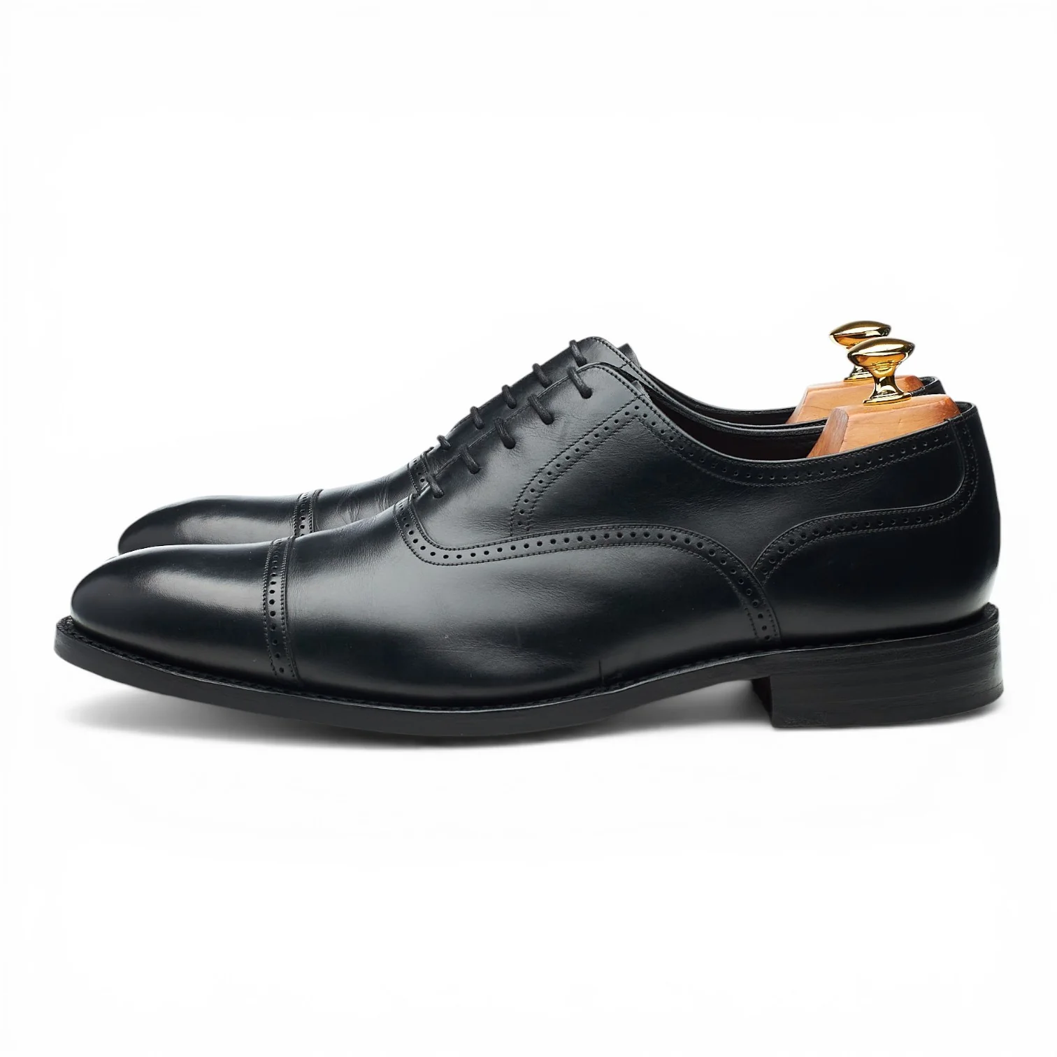1880 'Ledbury' Black Leather Oxford Brogues UK 10 F - Image 3
