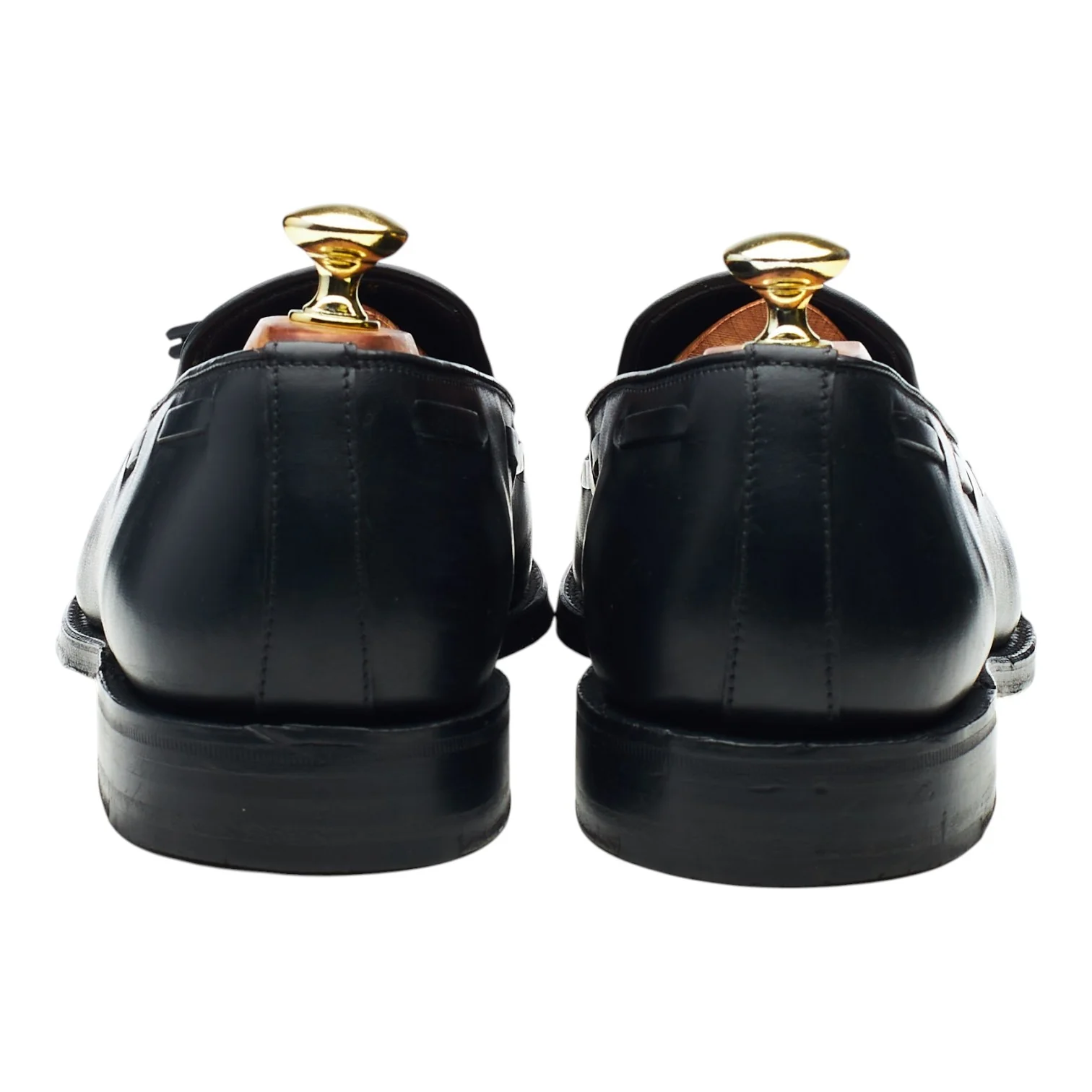 1880 'Russell' Black Leather Tassel Loafers UK 7.5 F - Image 4