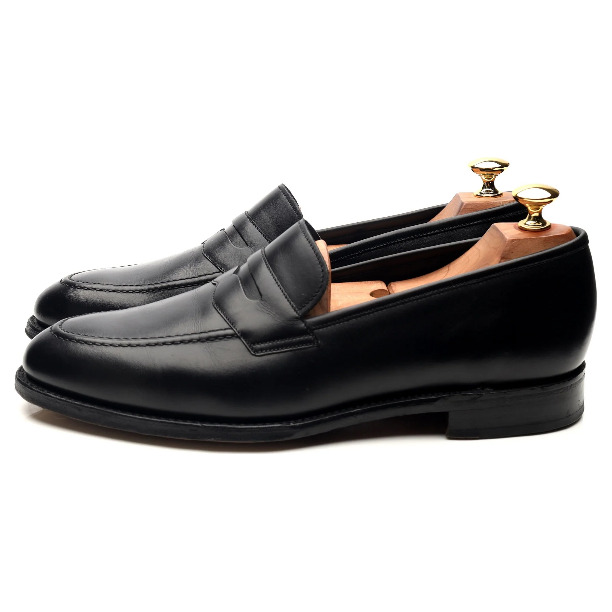 1880 'Whitehall' Black Leather Loafers UK 9 F - Image 2