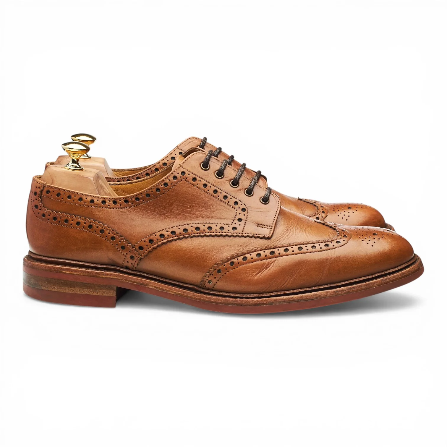 1880 'Worton' Tan Brown Leather Derby Brogues UK 11 G