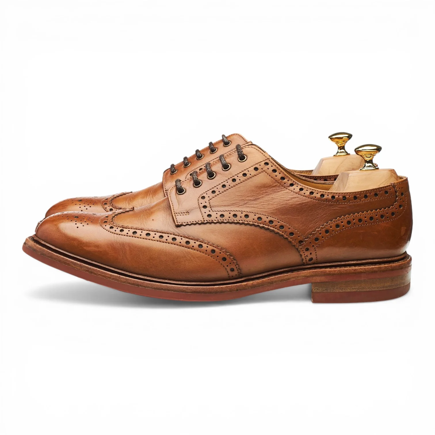 1880 'Worton' Tan Brown Leather Derby Brogues UK 11 G - Image 3