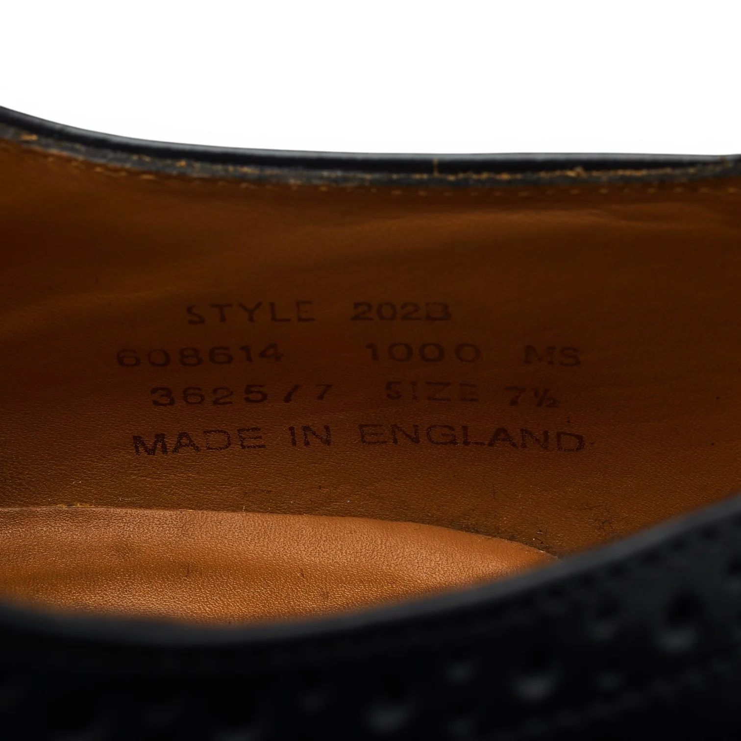 '202B' Black Leather Oxford Brogues UK 7.5 G - Image 7