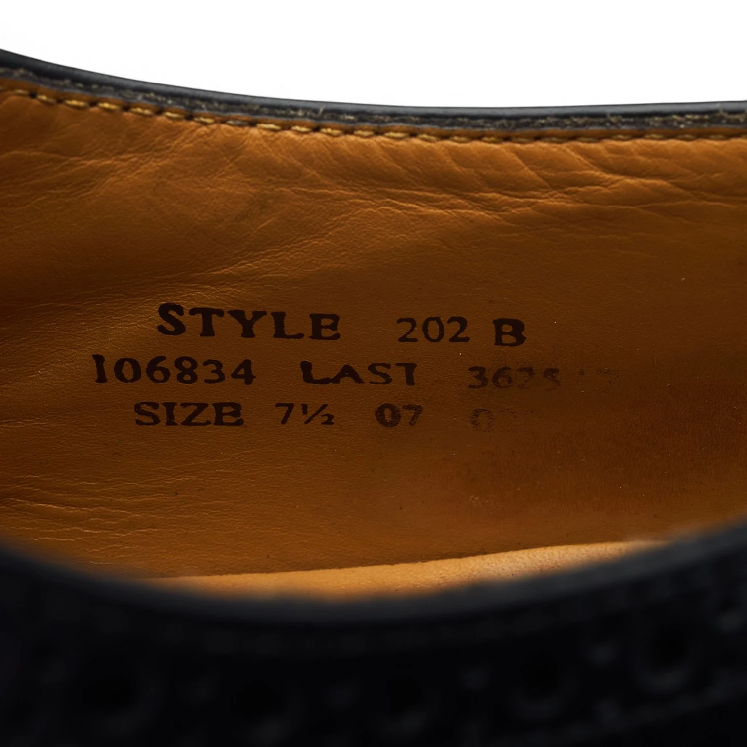 '202B' Black Leather Oxford Brogues UK 7.5 G - Image 7