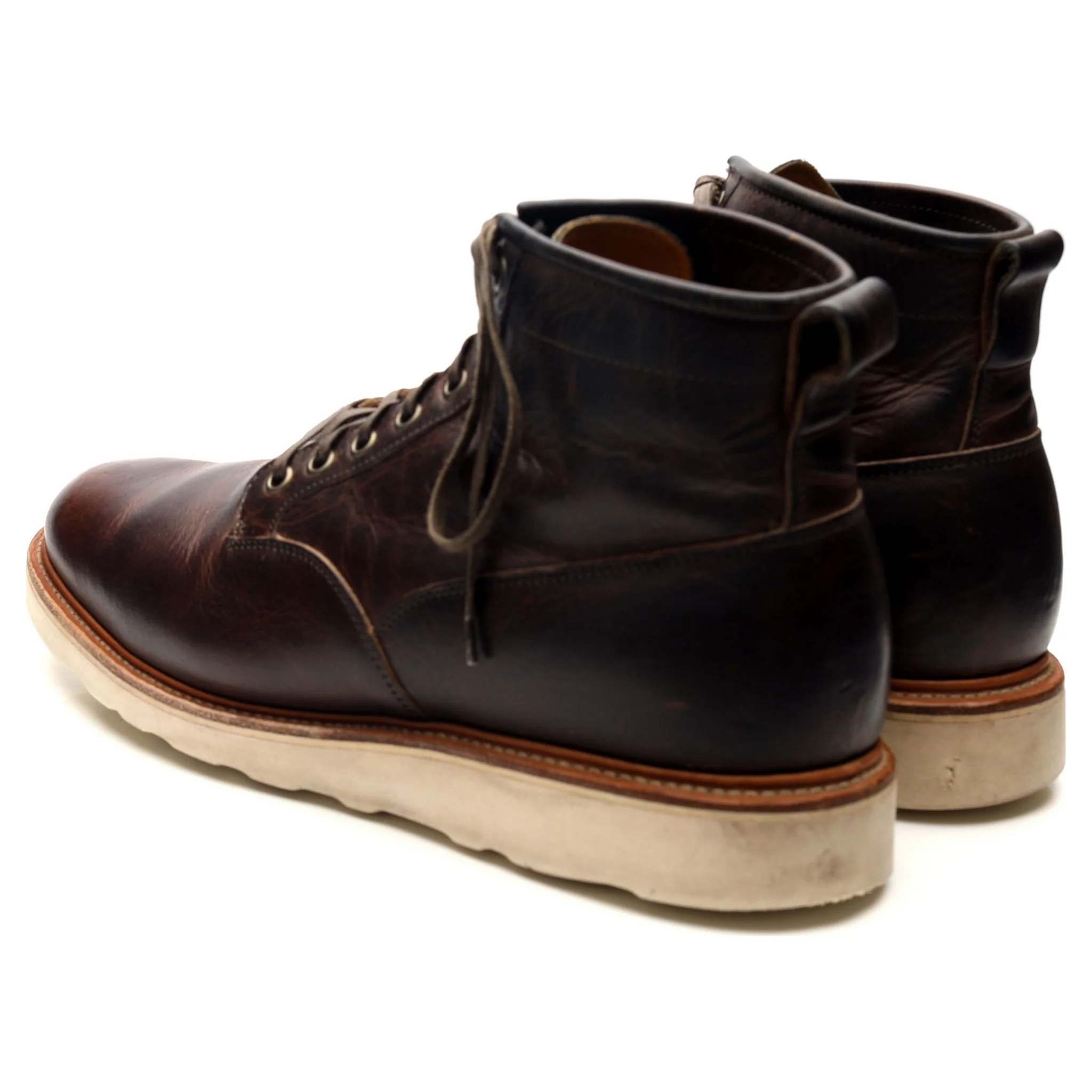 Dark Brown Leather Service Boots UK 10 - Image 3
