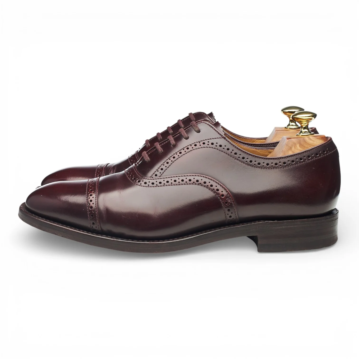 '206' Burgundy Leather Oxford Semi Brogues UK 7.5 F - Image 3