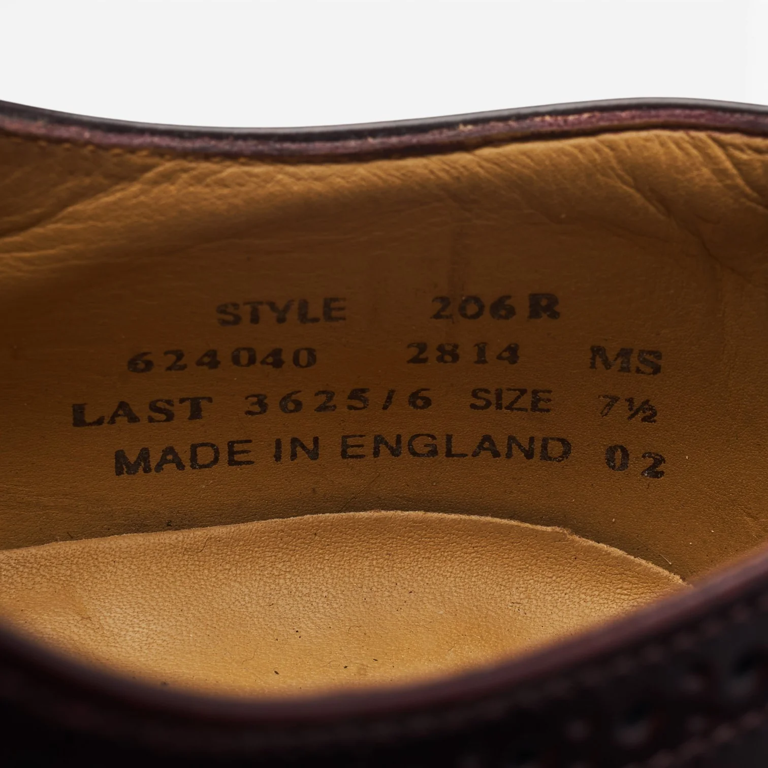 '206' Burgundy Leather Oxford Semi Brogues UK 7.5 F - Image 7
