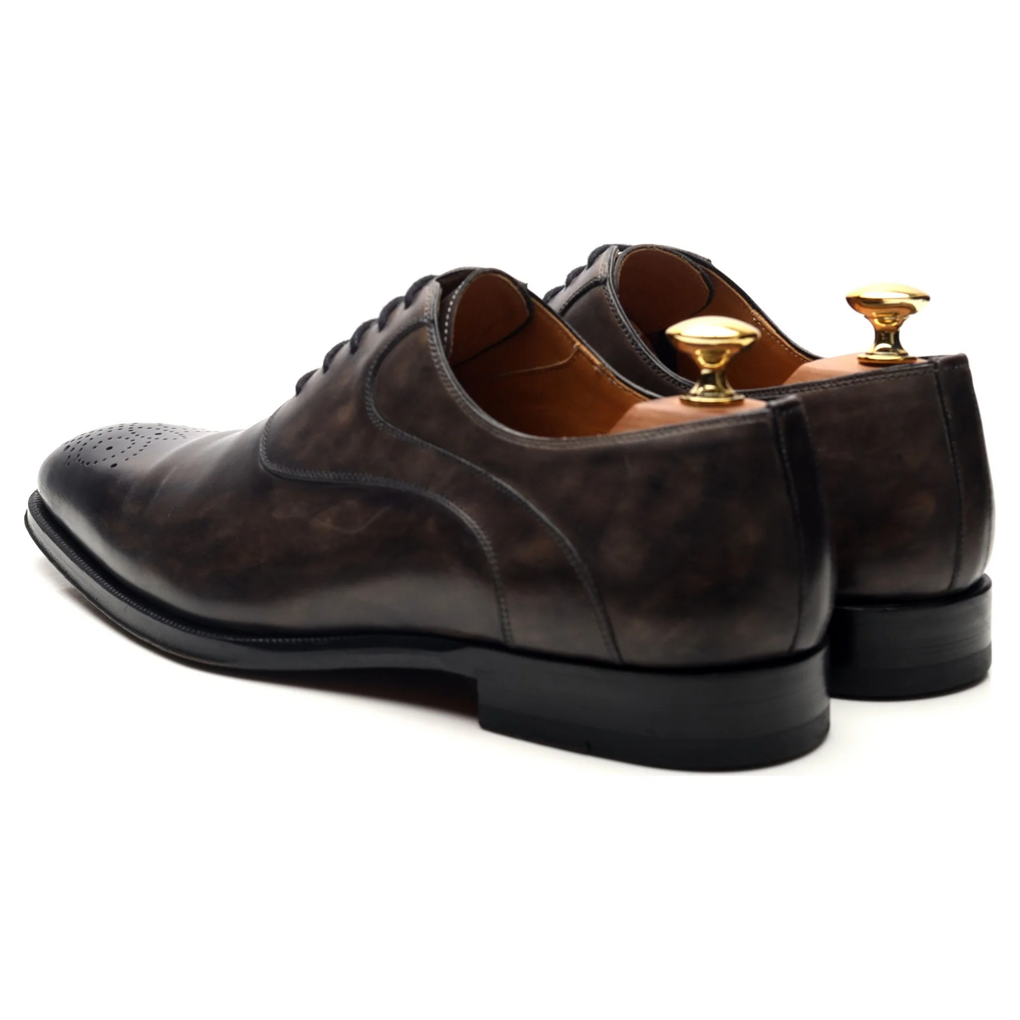 Grey Leather Oxford UK 6 EU 40 - Image 3
