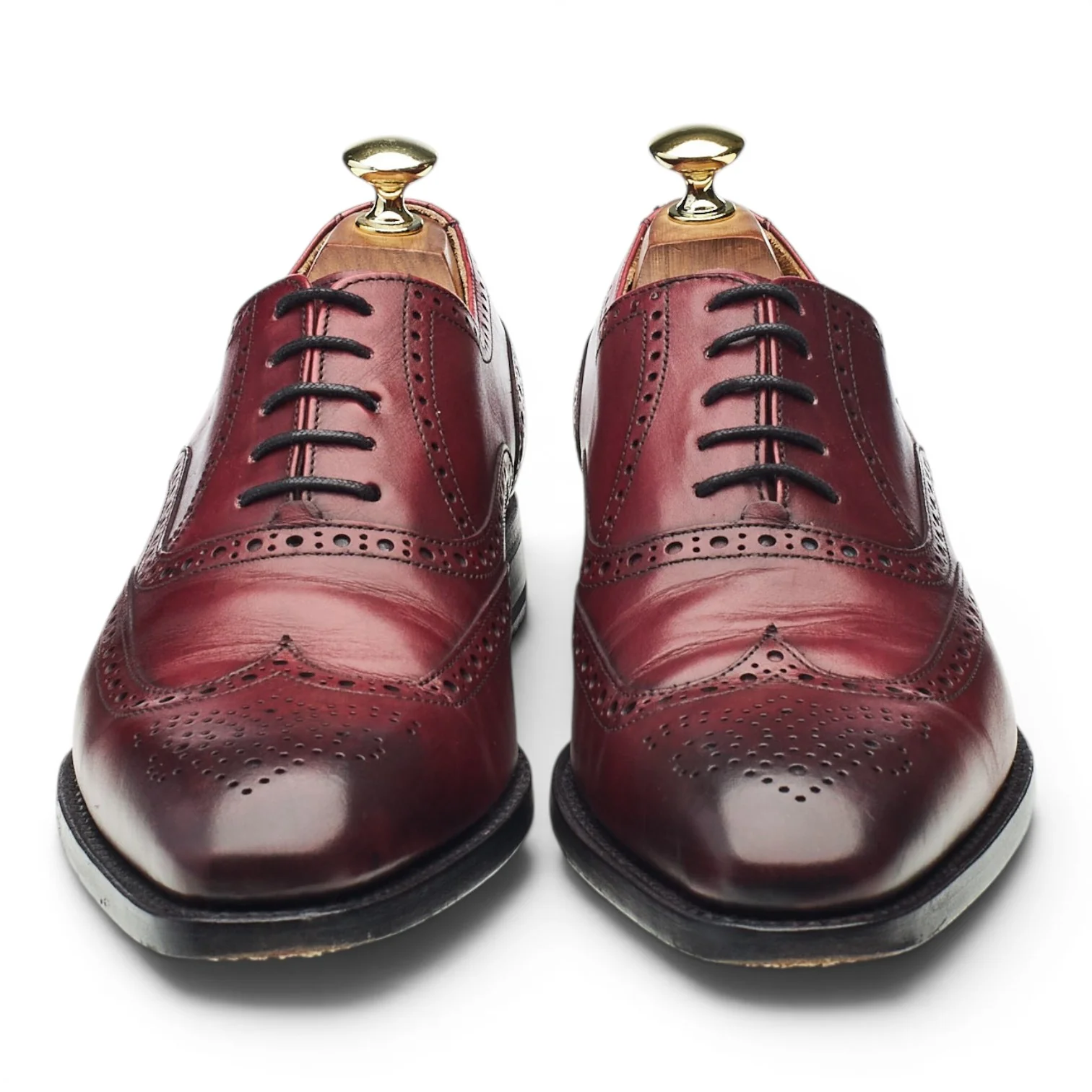 '2810' Burgundy Leather Oxford Brogues UK 7 - Image 2