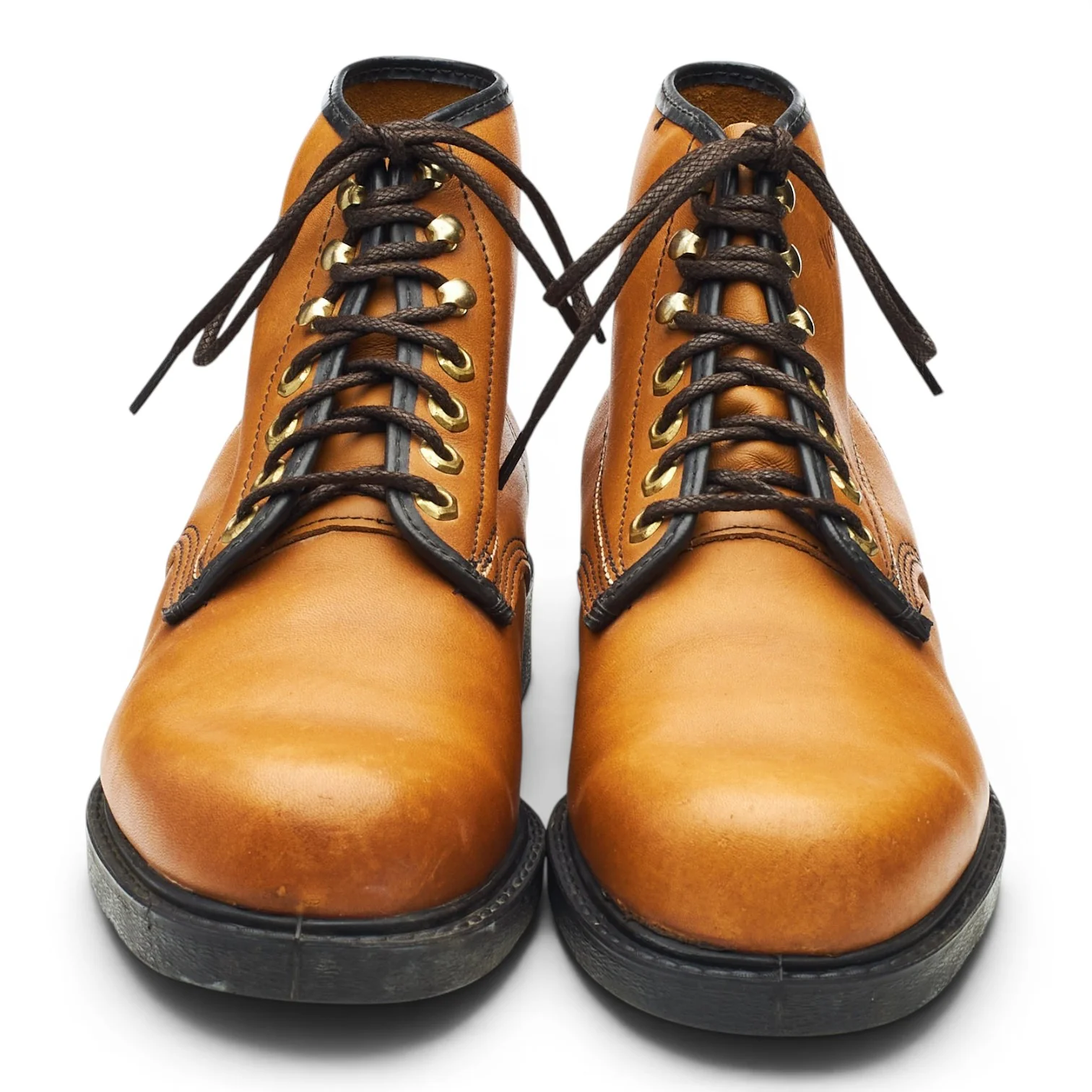 '3368' Tan Brown Leather Steel Toe Boots UK 7 US 8 E - Image 2