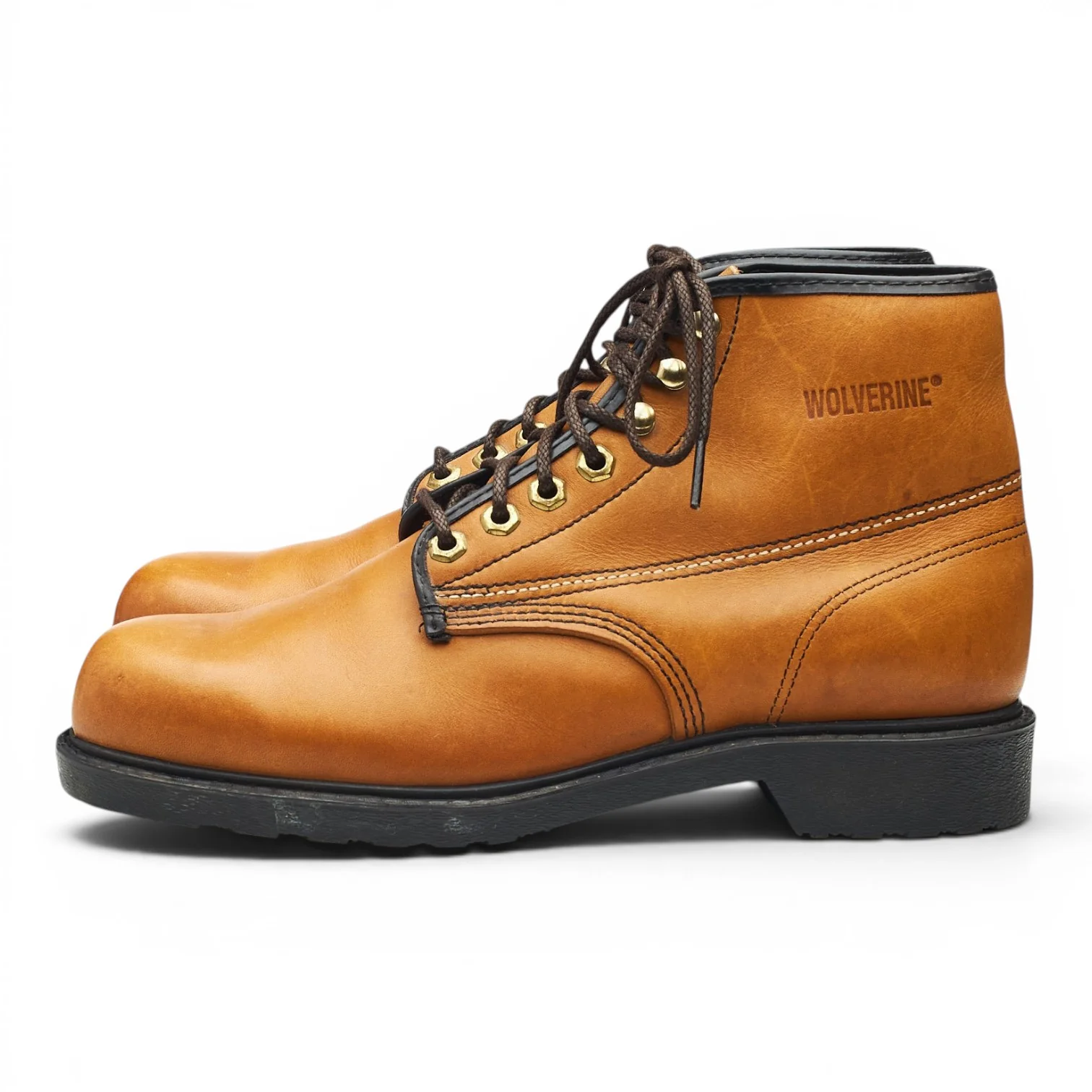 '3368' Tan Brown Leather Steel Toe Boots UK 7 US 8 E - Image 3